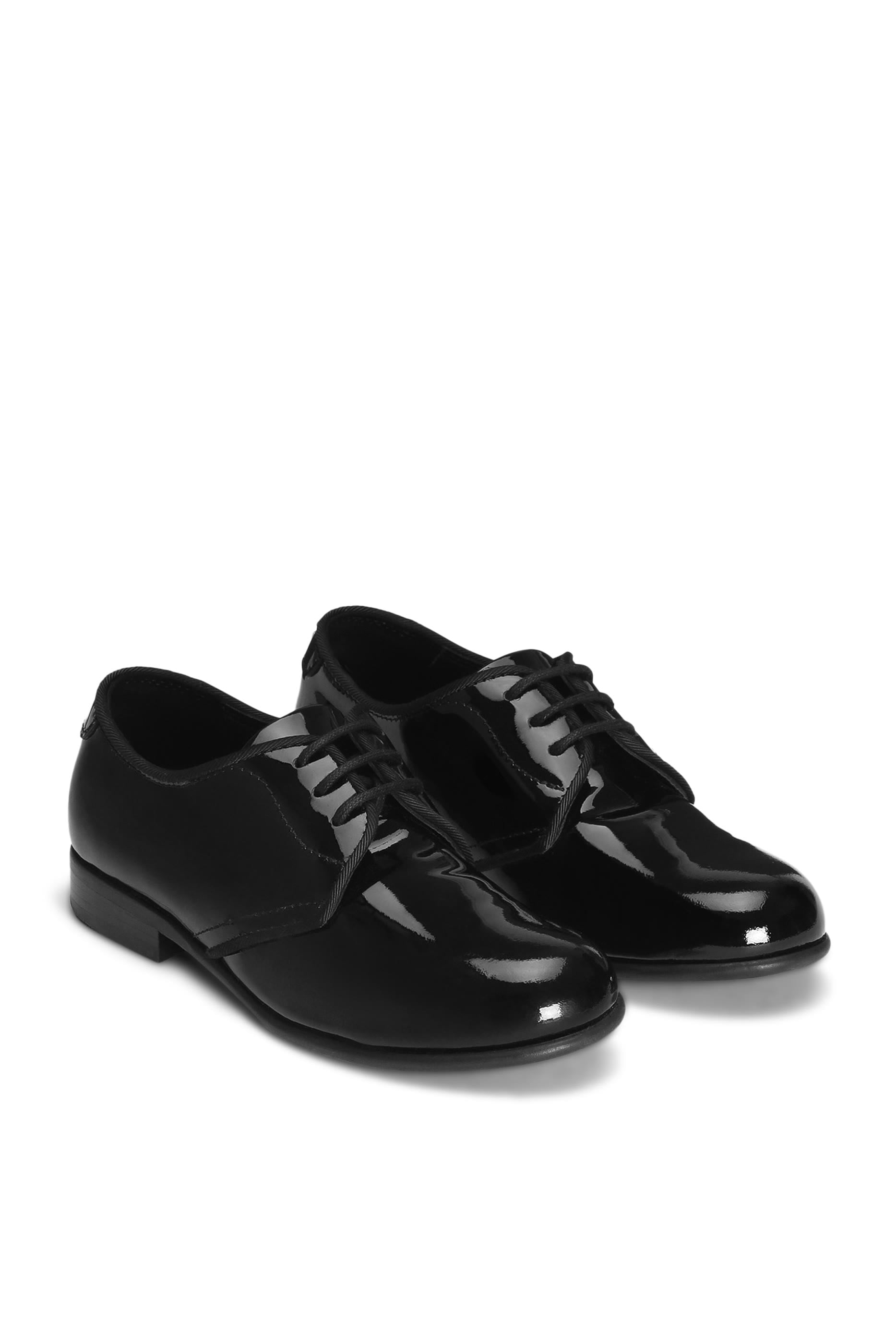 Kids Polished Calfskin Derby Shoes