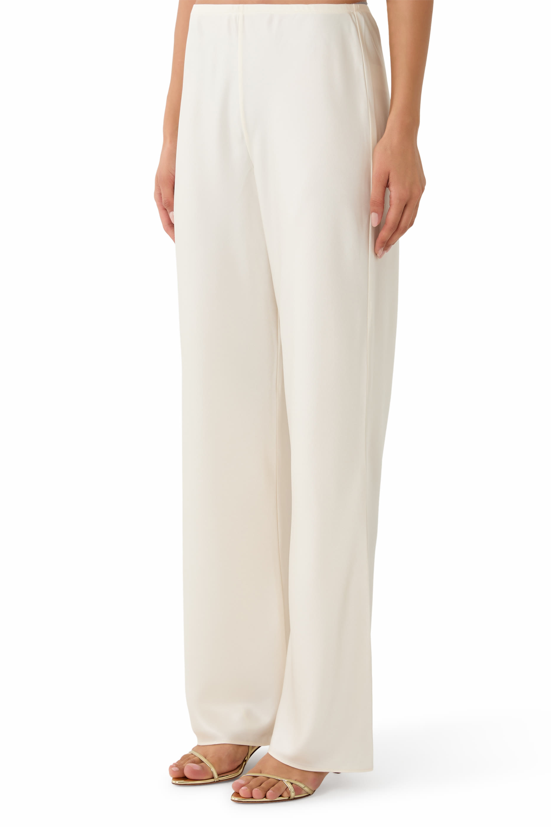 Gale Satin Mid Rise Bias Pants