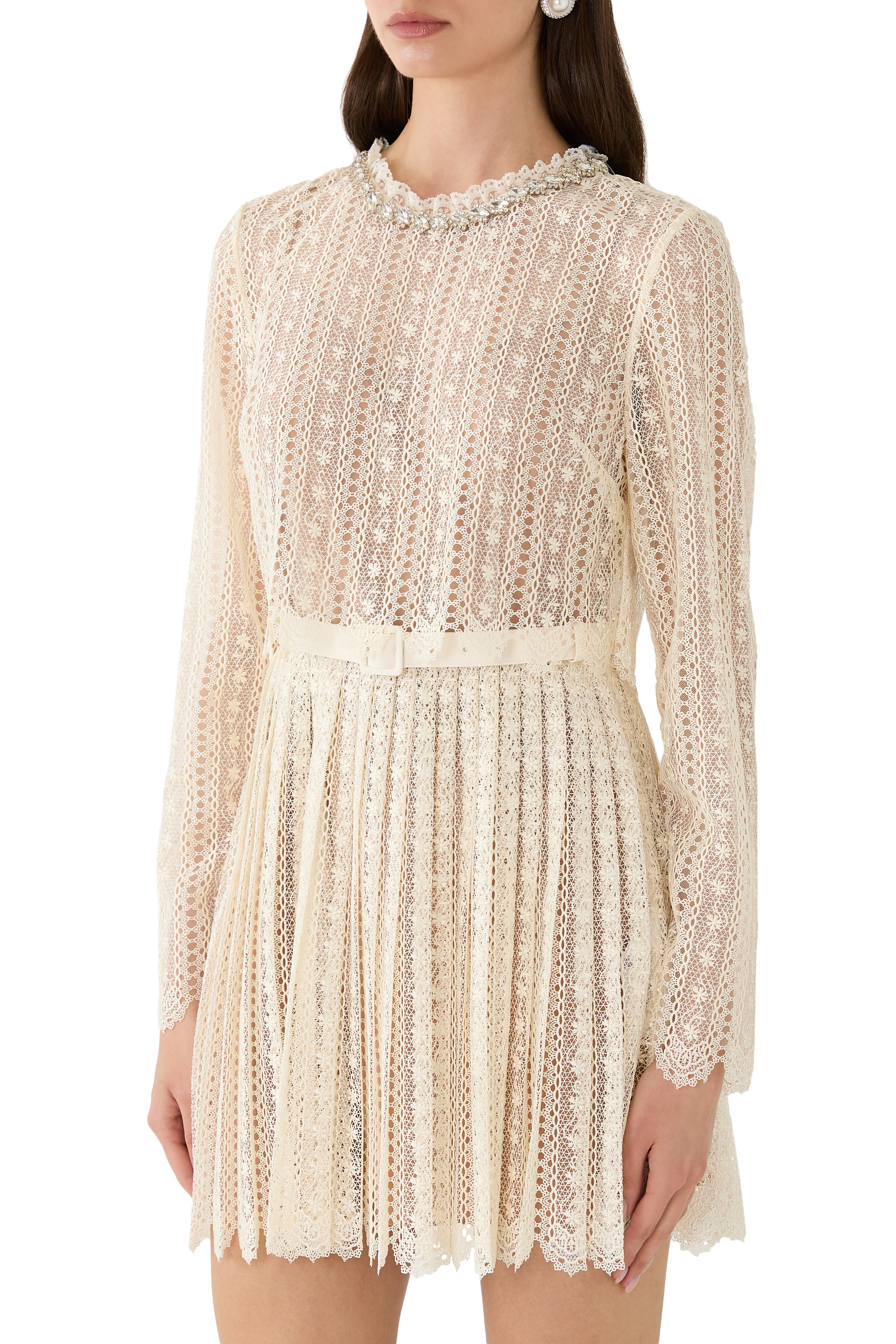 Organza Lace Mini Dress