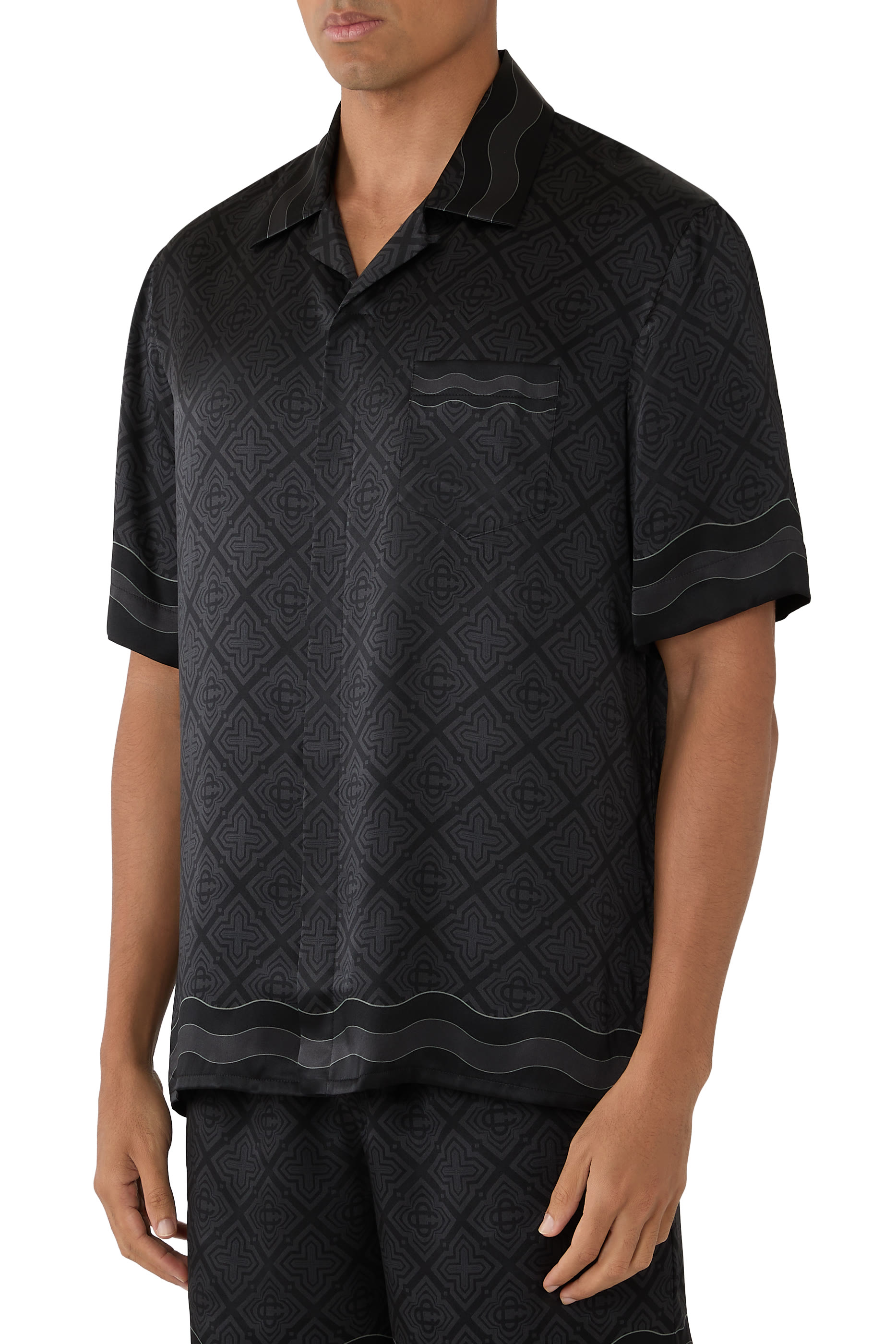 Radiating Monogram Silk Shirt