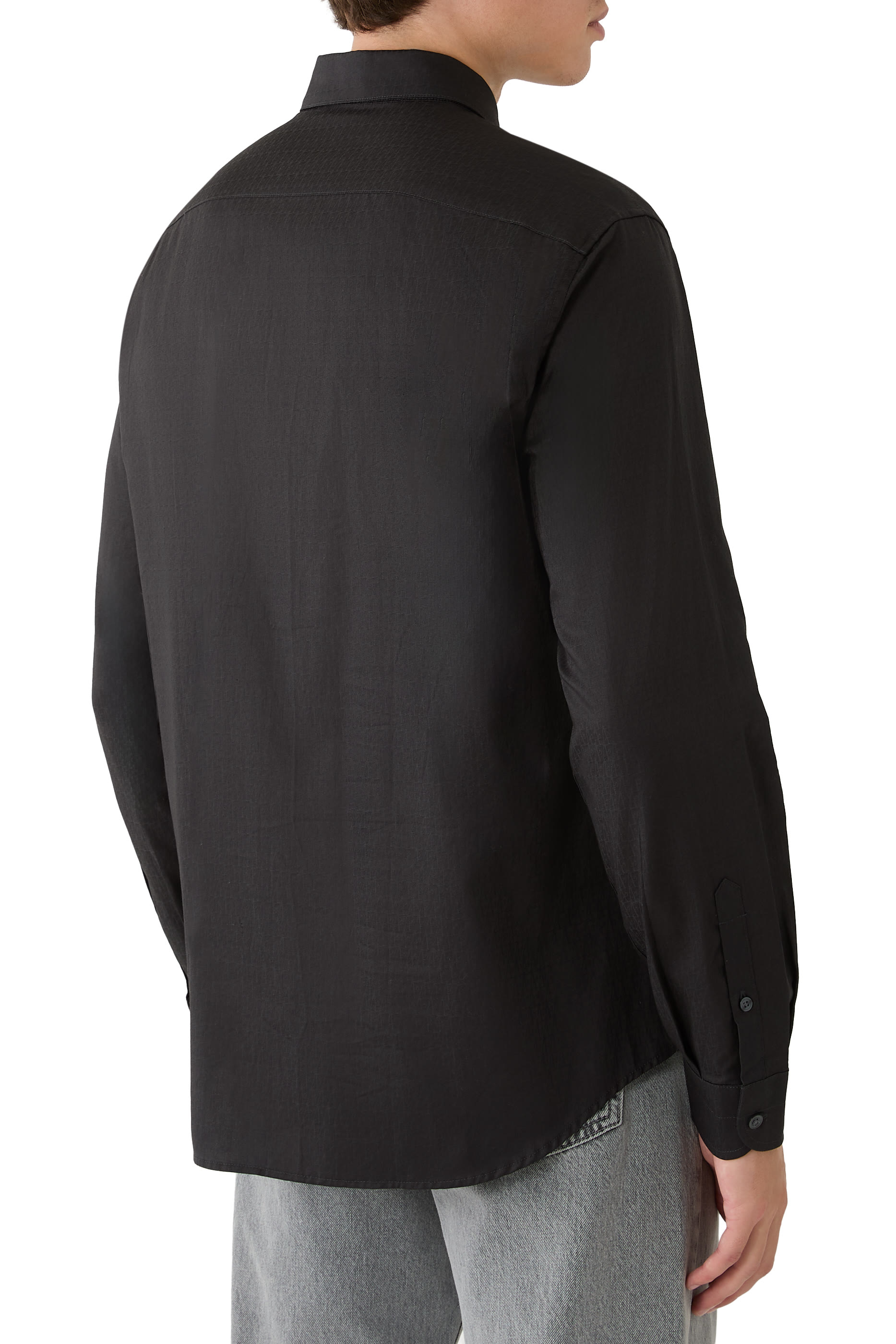 Regular Fit Shirt in Cotton Jacquard