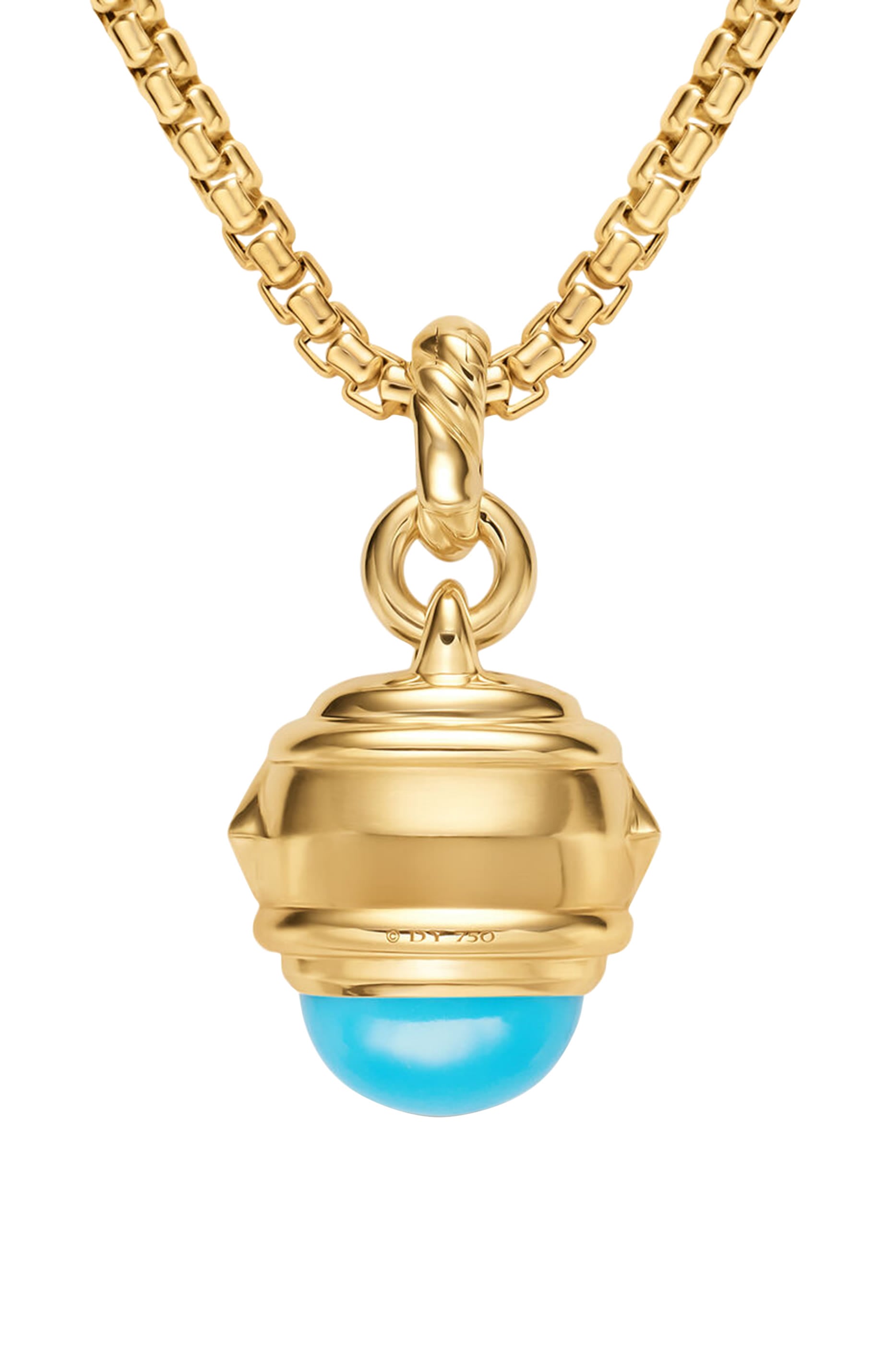 Renaissance® Amulet, 18K Yellow Gold with Turquoise, Tsavorite & Tanzanites