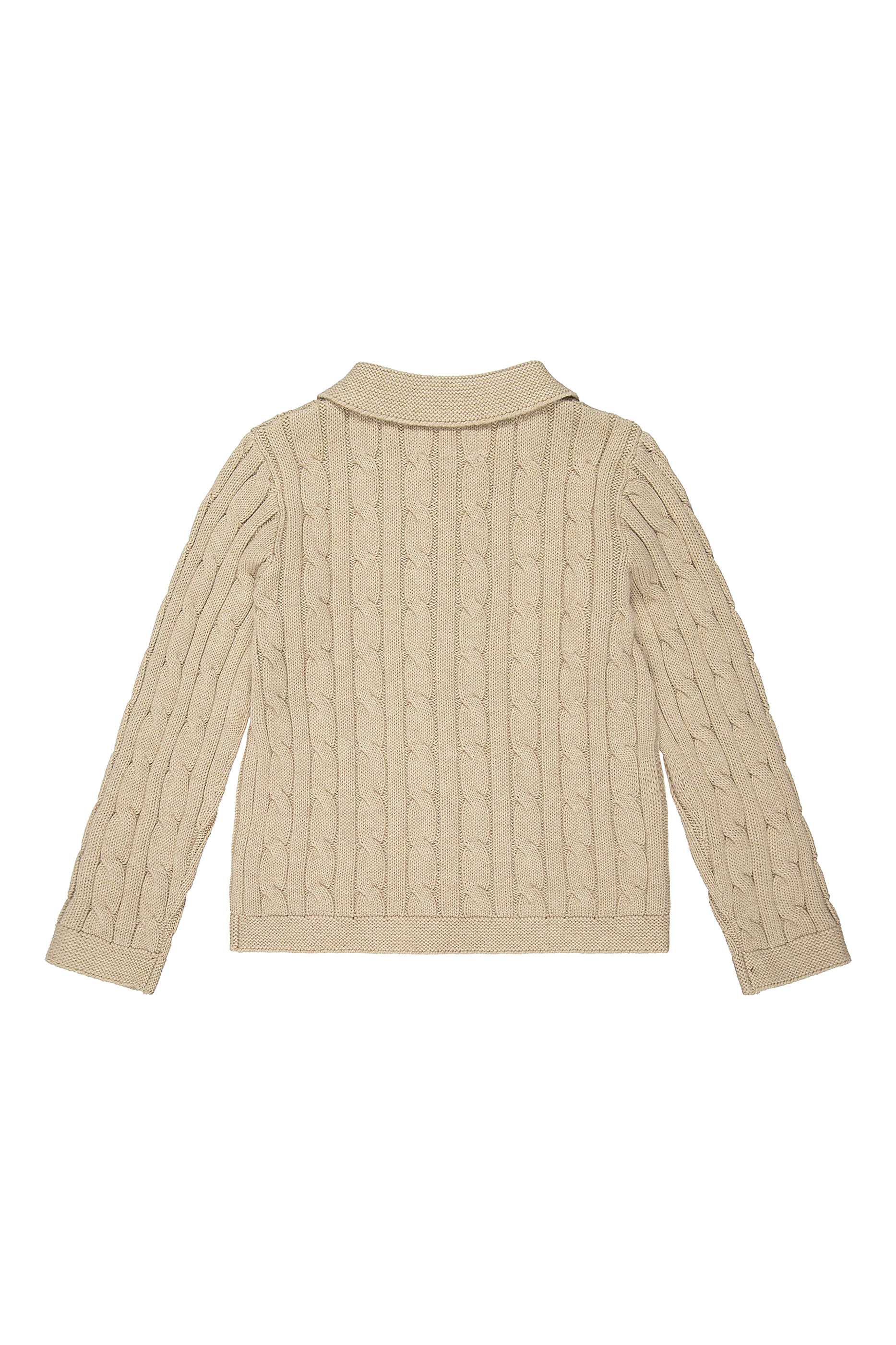 Kids  Cable-Knit Cotton Collared Cardigan