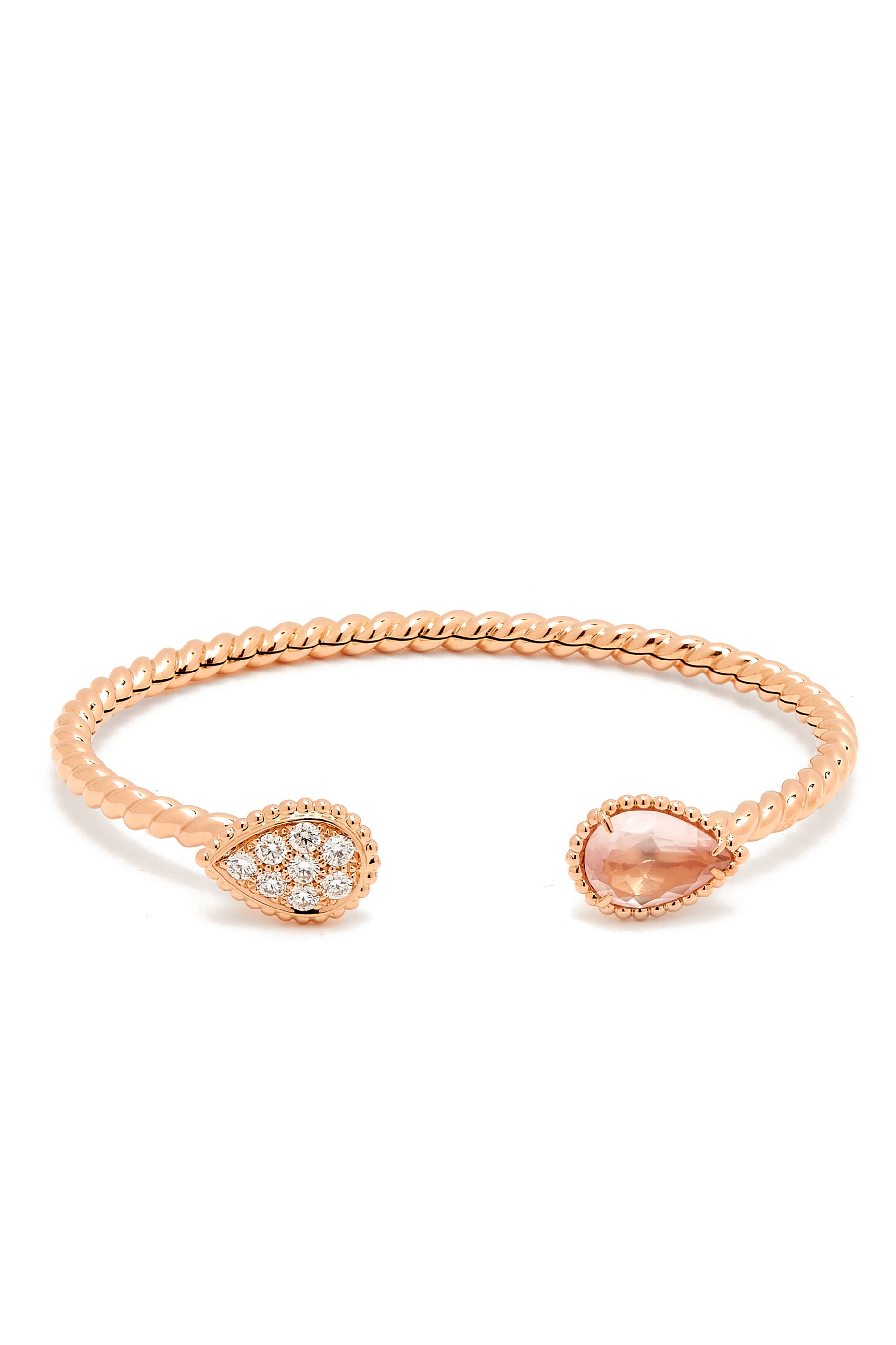 Serpent Boheme Motif Bracelet, 18k Pink Gold, Quartz & Diamonds
