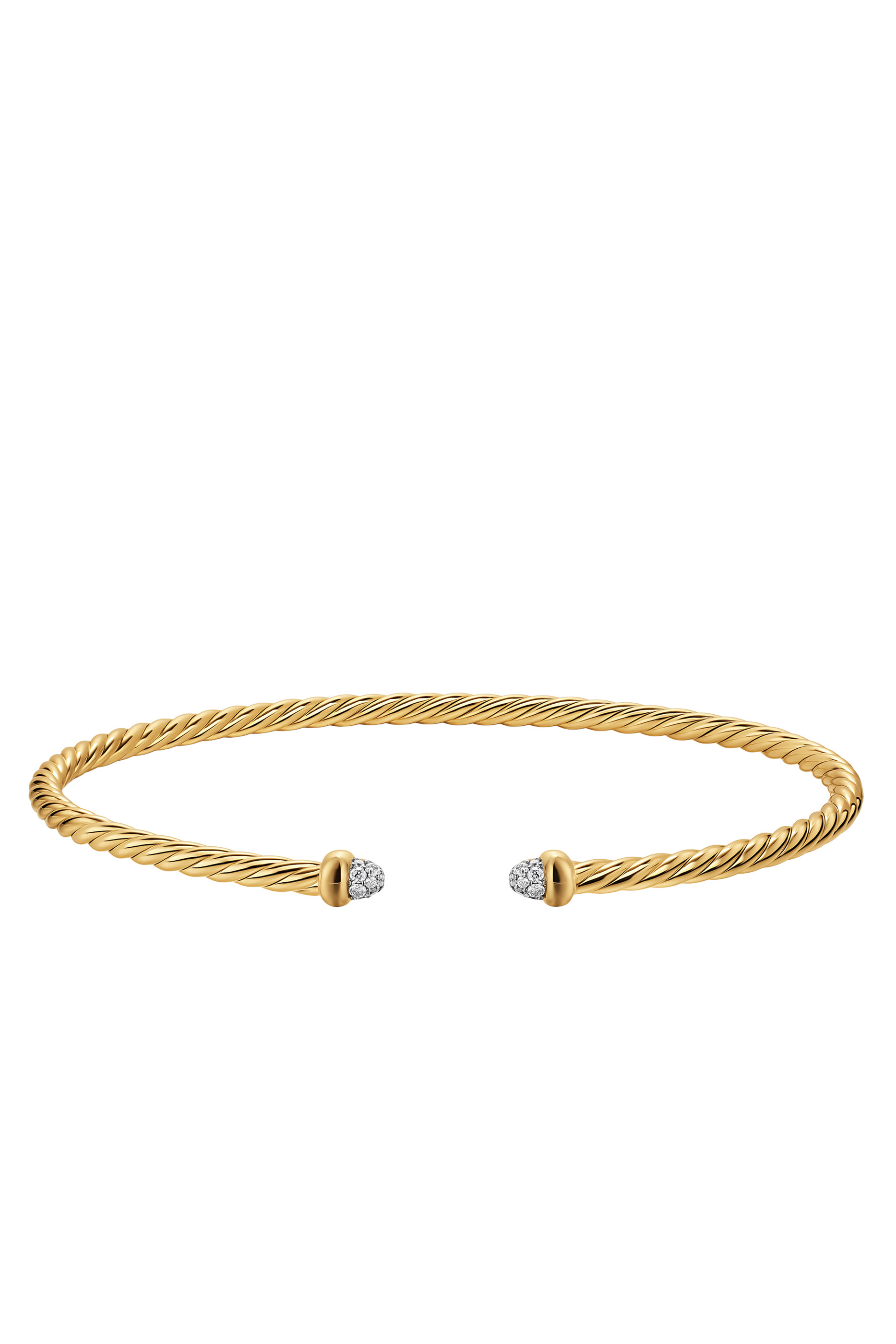 Micro Cablespira&reg; Flex Bracelet, 18K Yellow Gold & Diamonds
