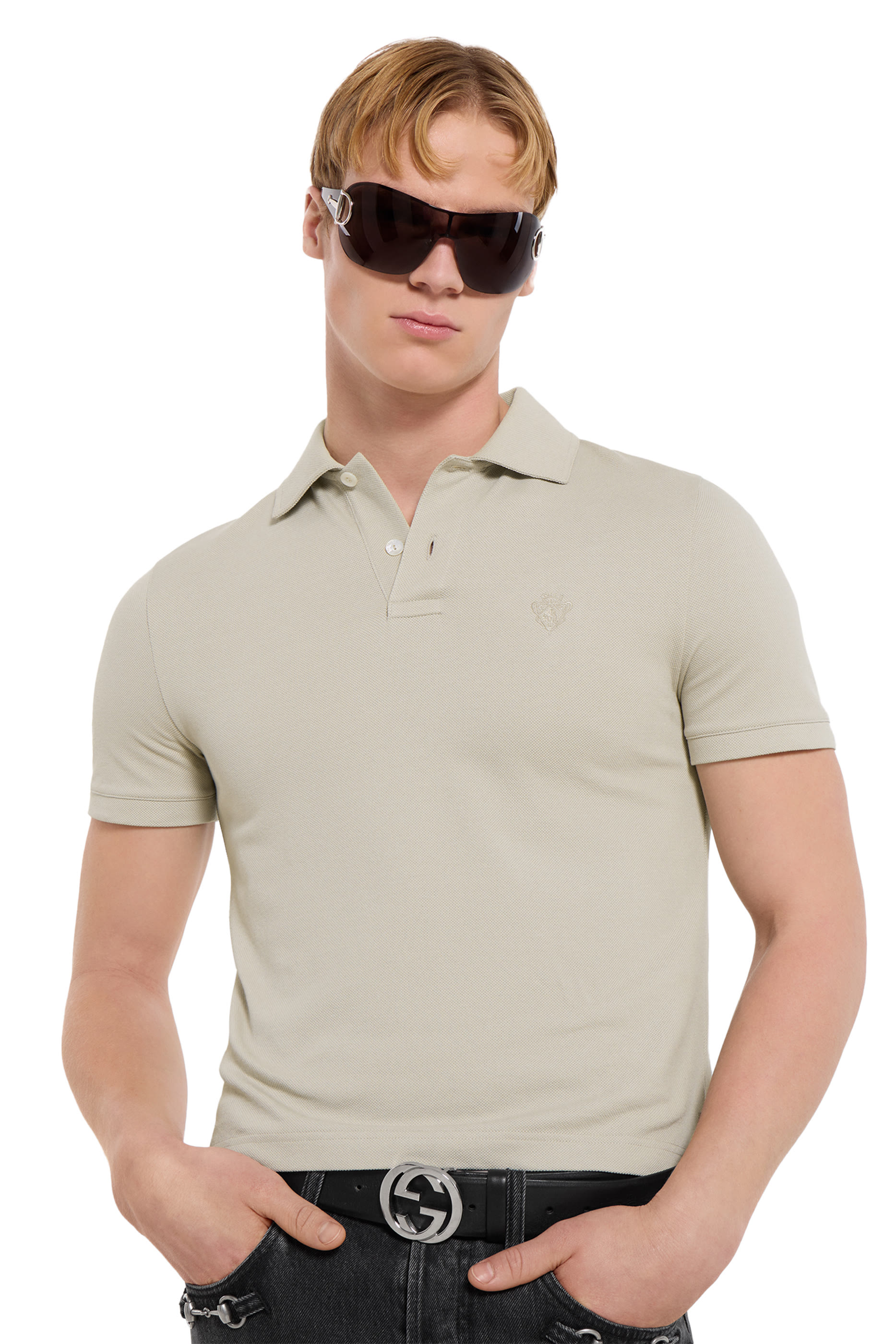 Cotton Piqu&eacute; Polo Shirt with Embroidery