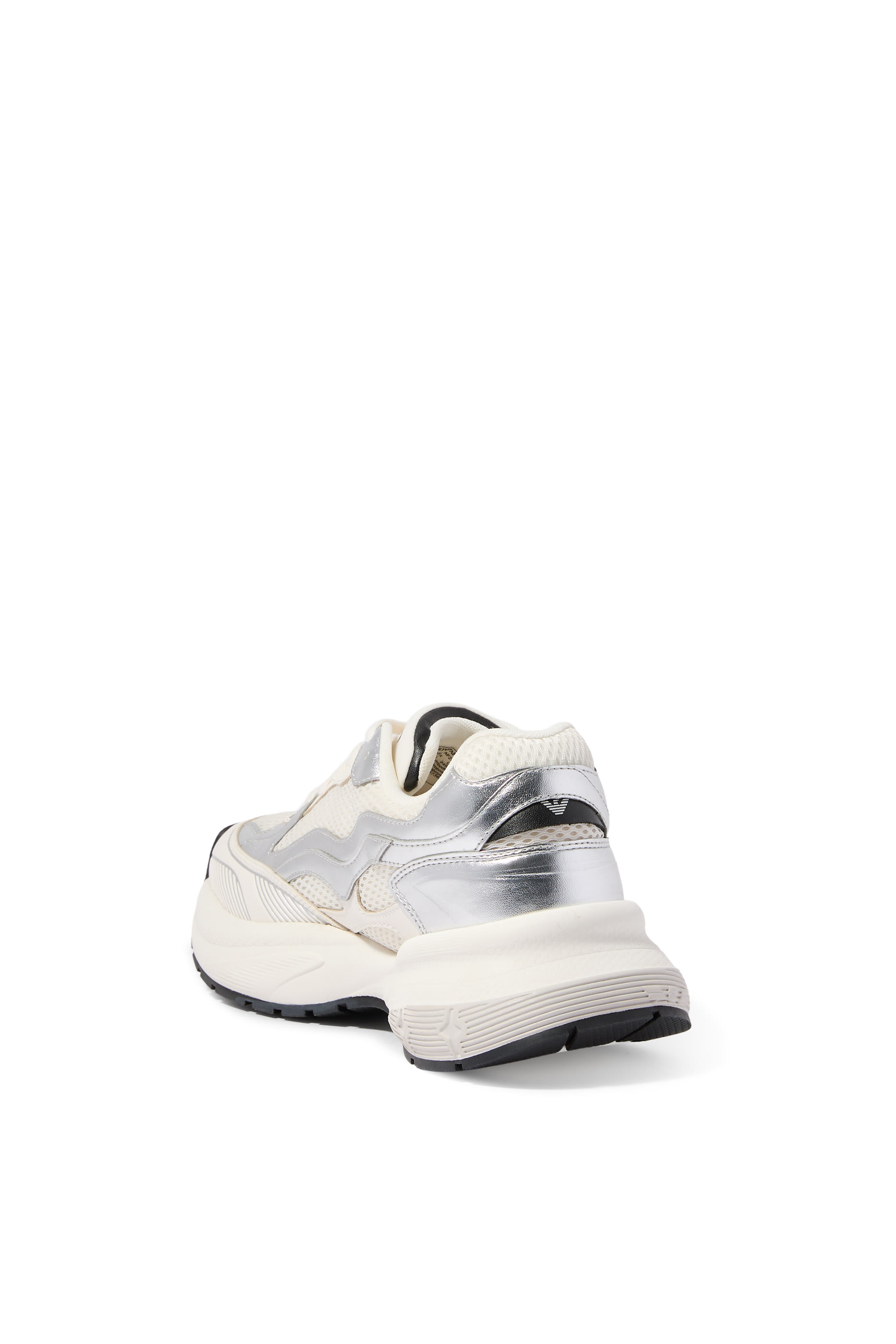  Logo Sneakers in Metallic Leather & Mesh
