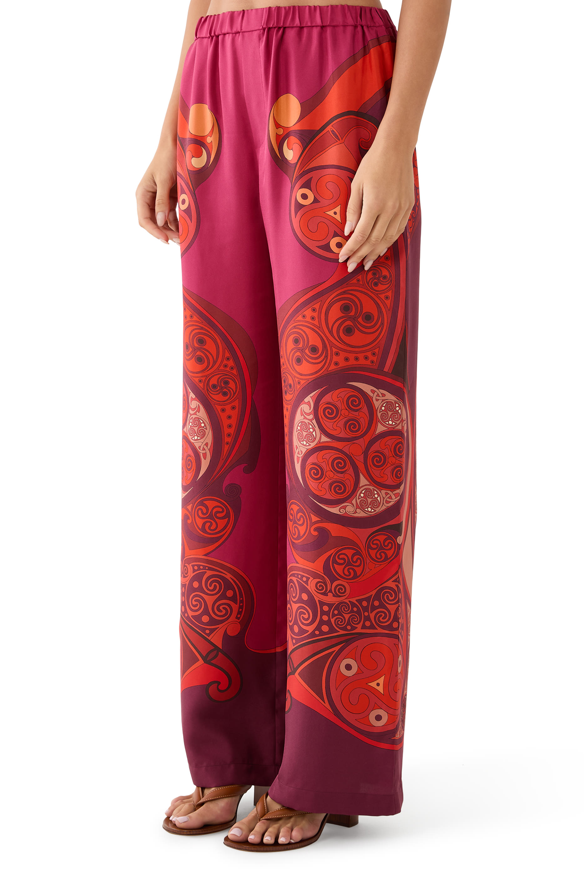 Club Printed Wide-Leg Pants