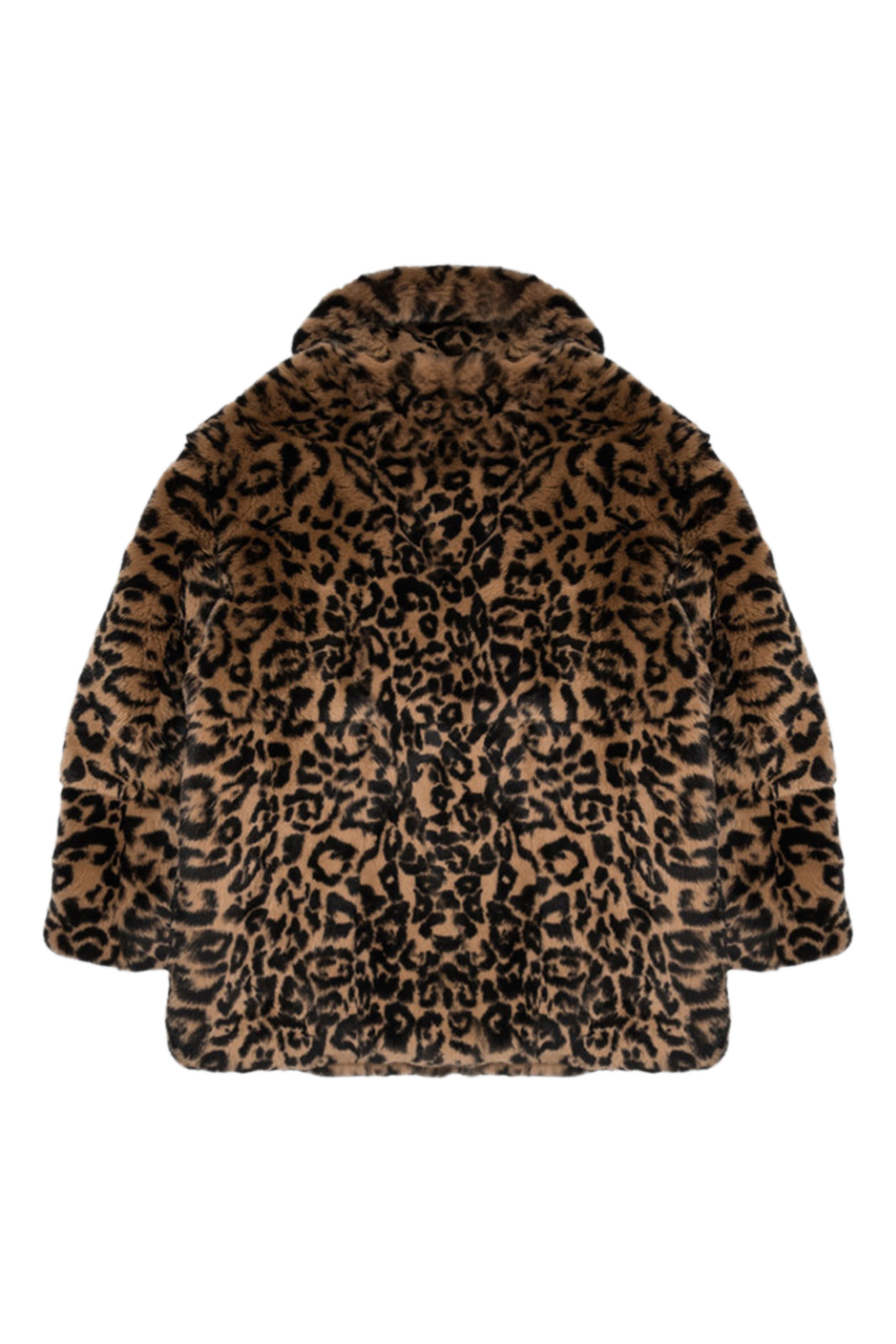 Kids Leopard Print Fur Coat 