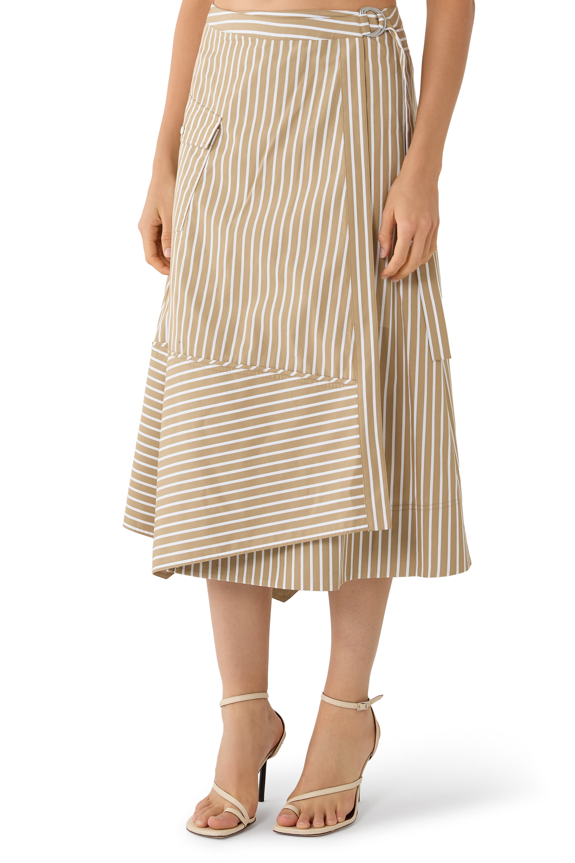 Stripe Poplin Wrap Skirt