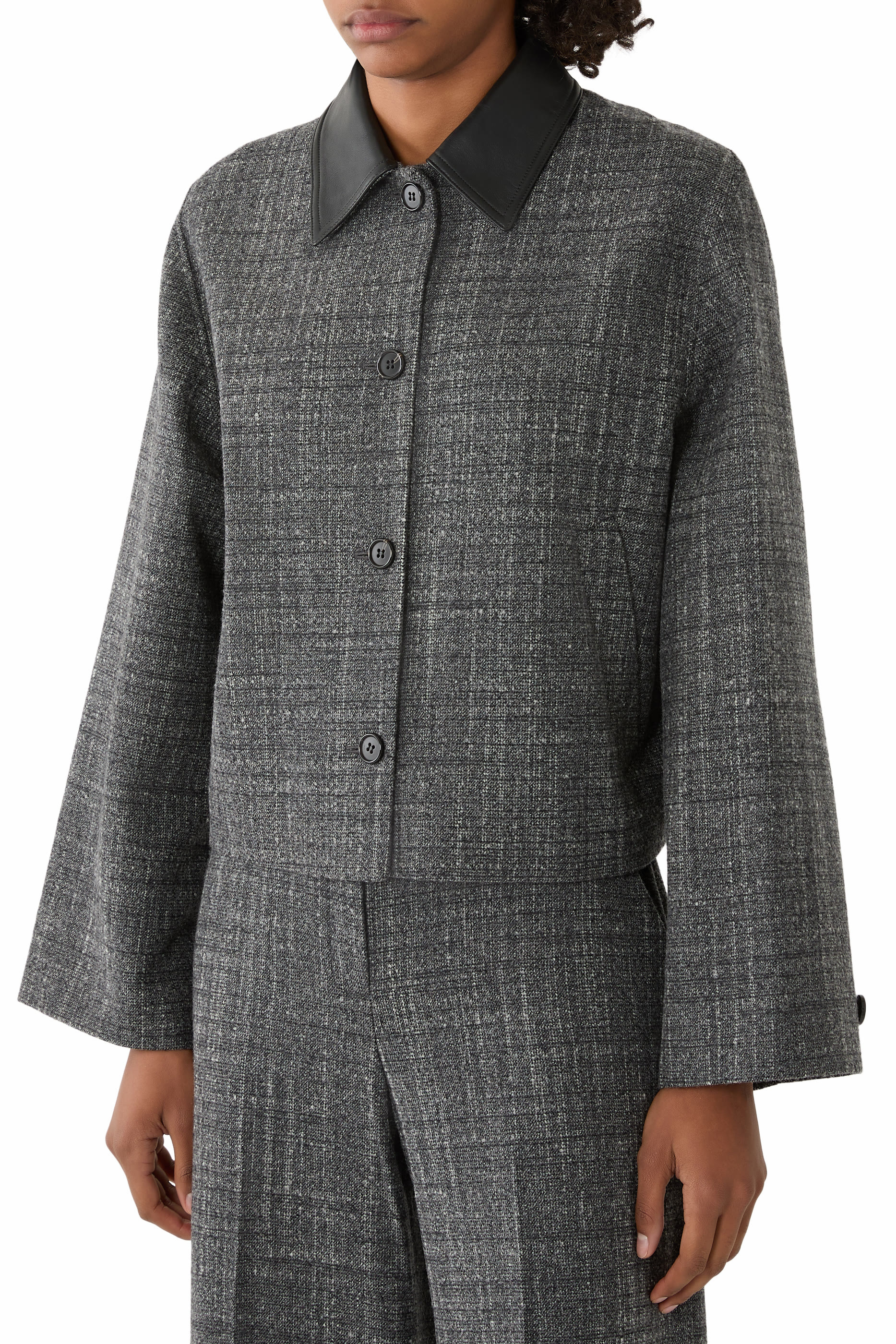 Curve Sleeve Jacket in Malfile Wool