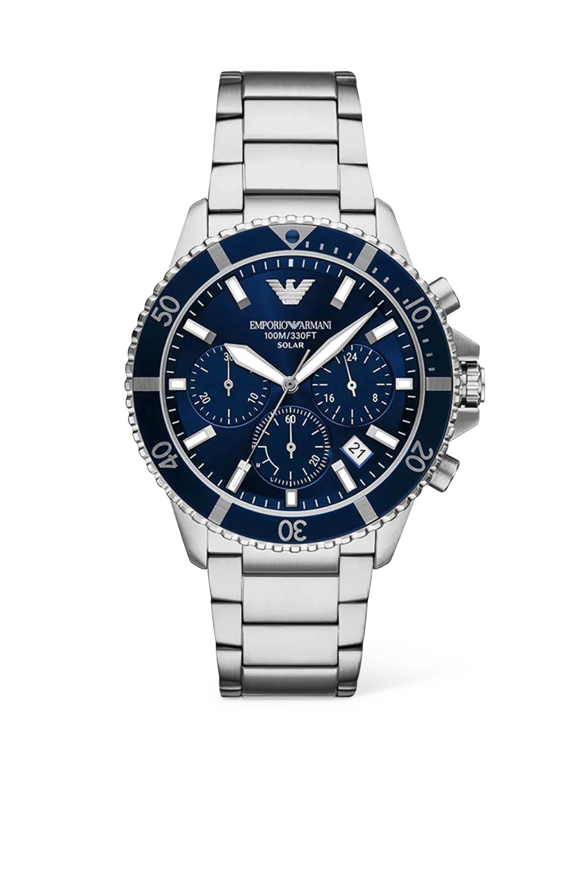World Explorer Solar-Powered Chronograph Watch