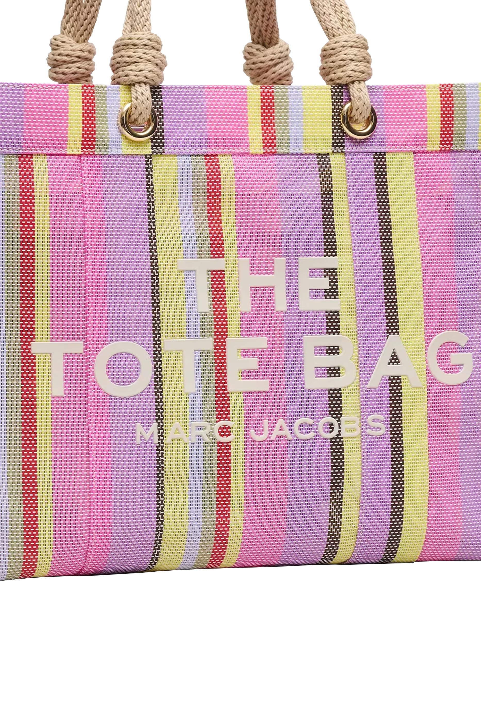 Stripe Mesh Large Tote Bag