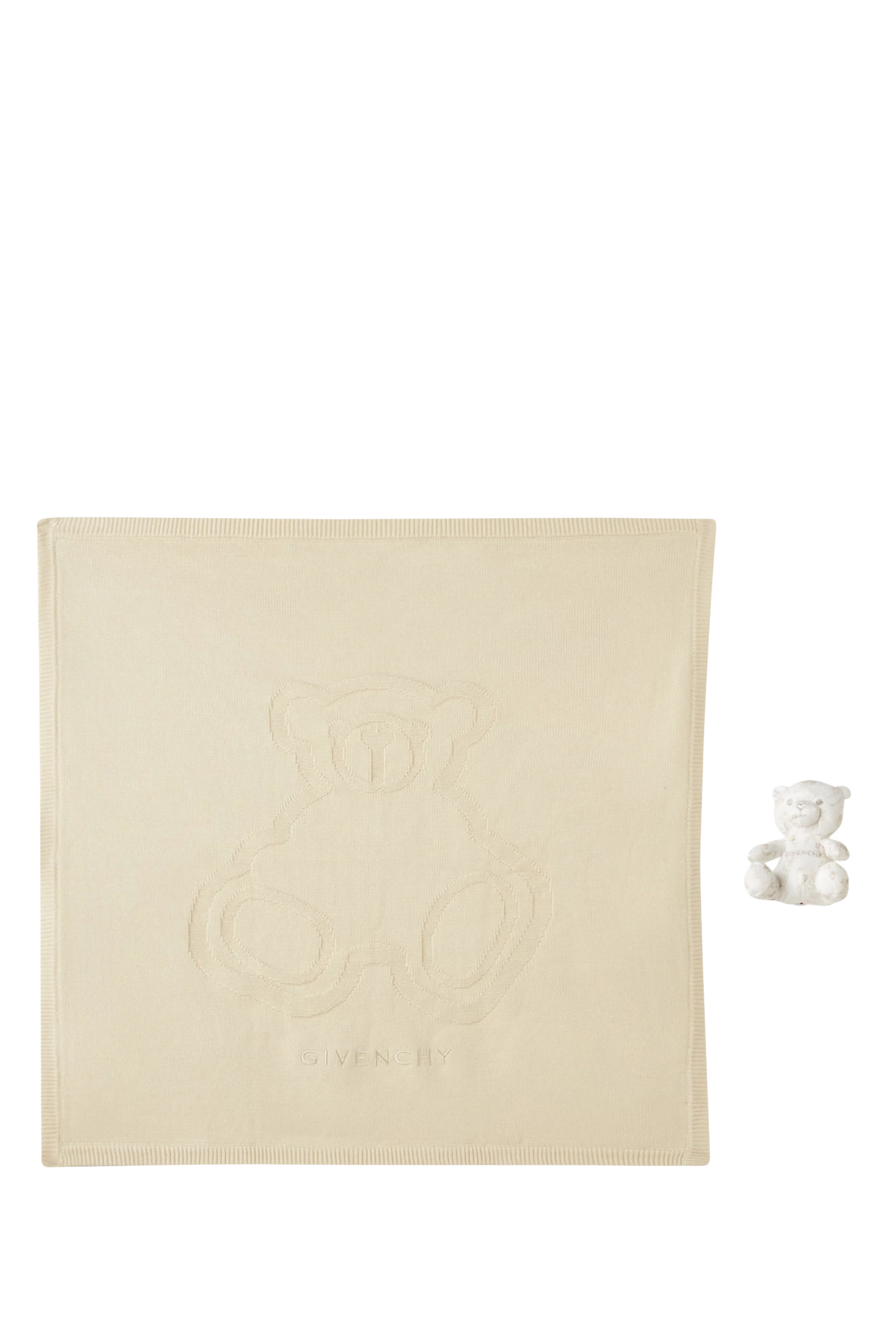 Kids Teddy-Bear Embroidered-Blanket Gift Set