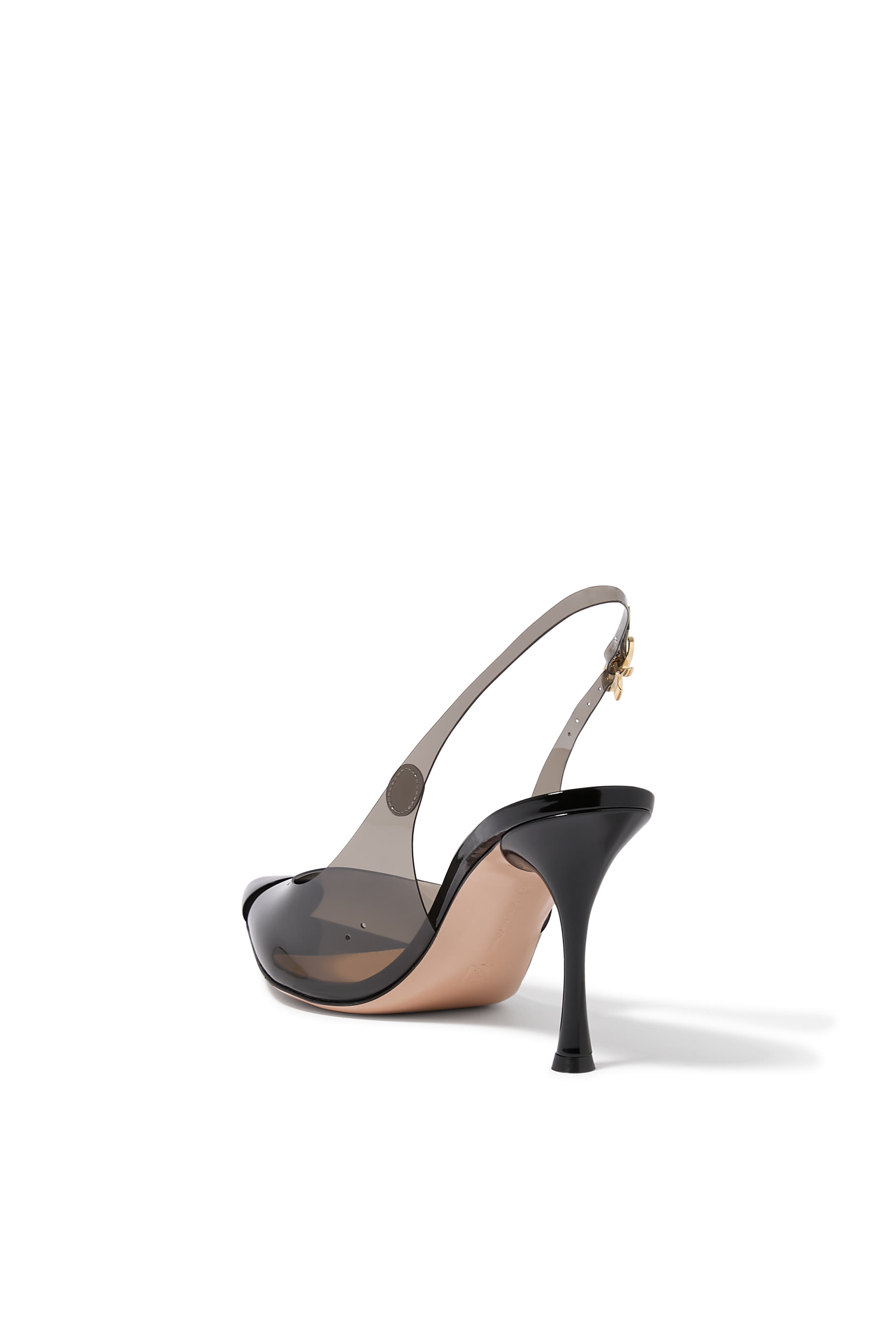 Diana 85 Slingback Pumps in Plexi & Patent