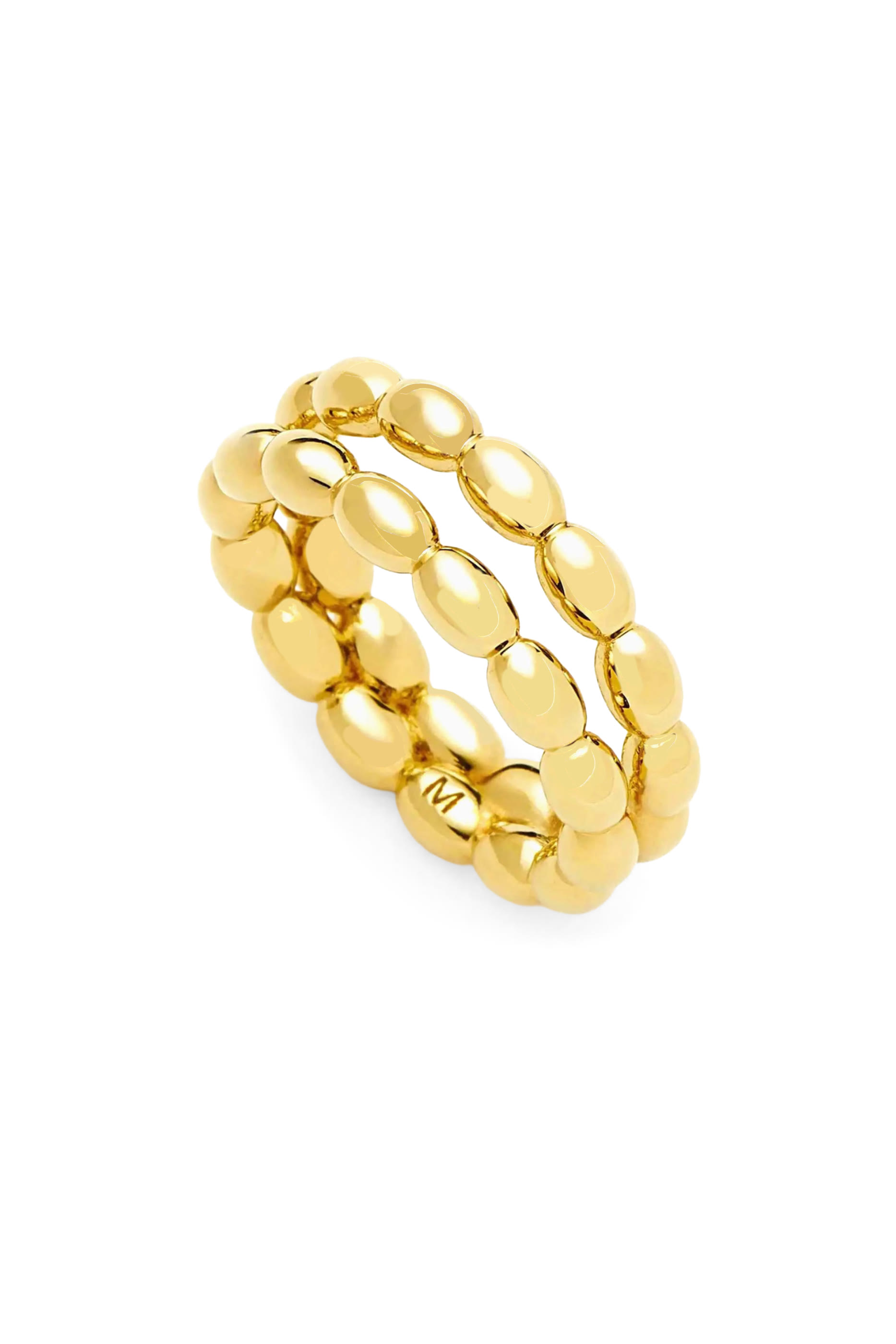 Molten Olive Stacked Ring, 18k Recycled Gold Plating on Brass