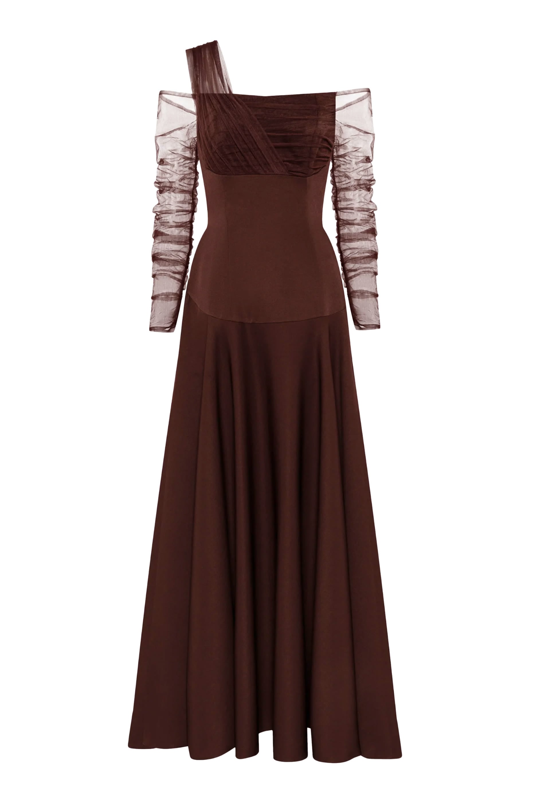 Off-Shoulder A-Line Skirt Gown