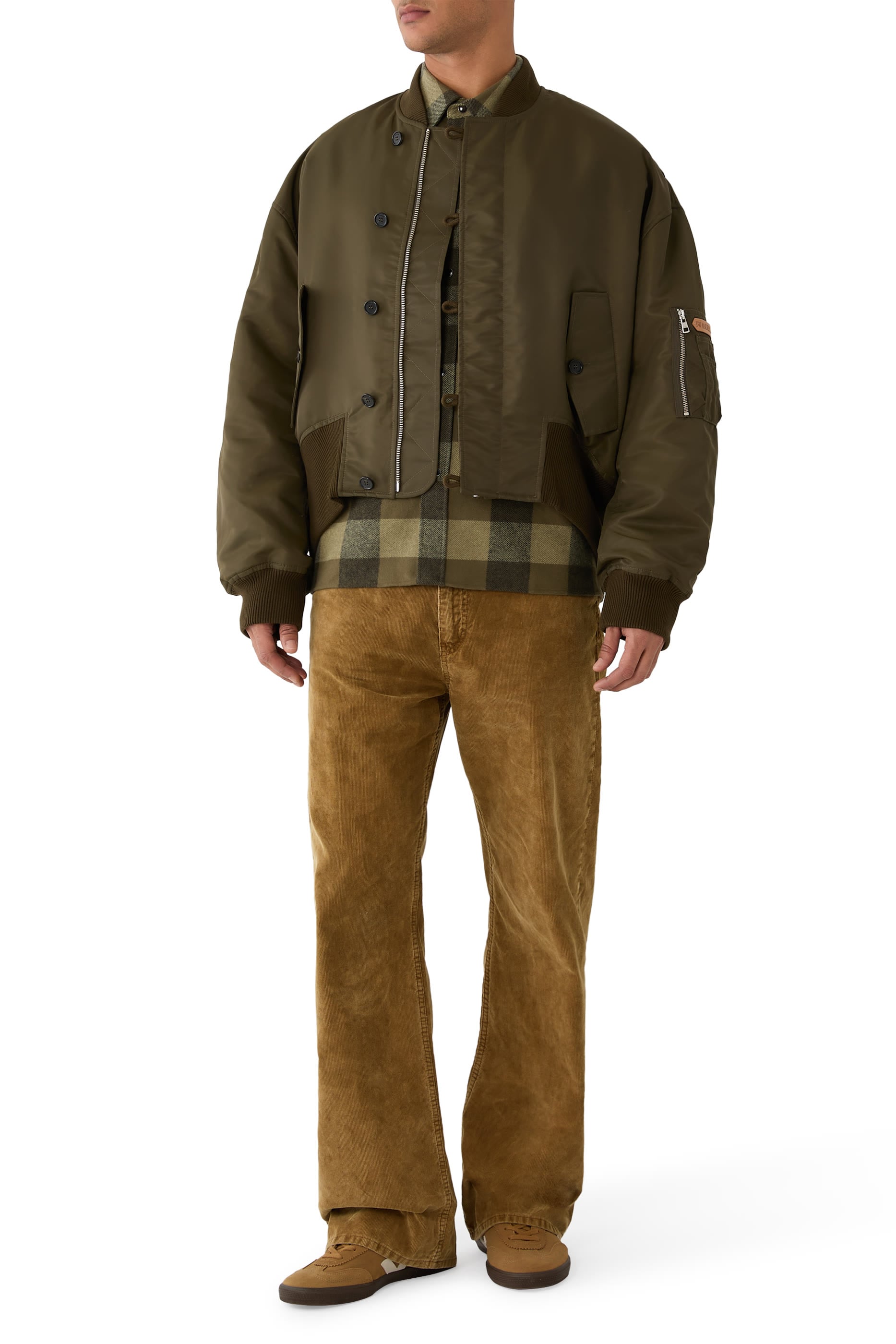 Oversized Tipped Hem Bomber Jacket