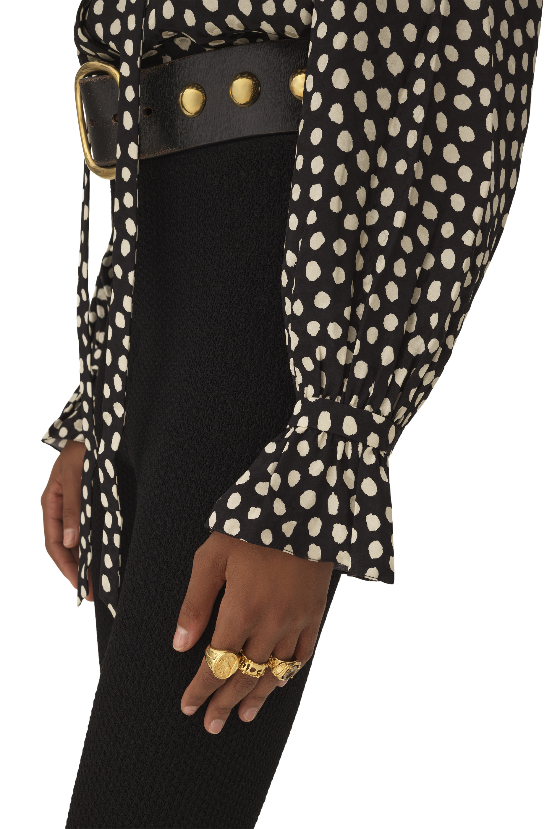 Tie-Front Ruffled Blouse