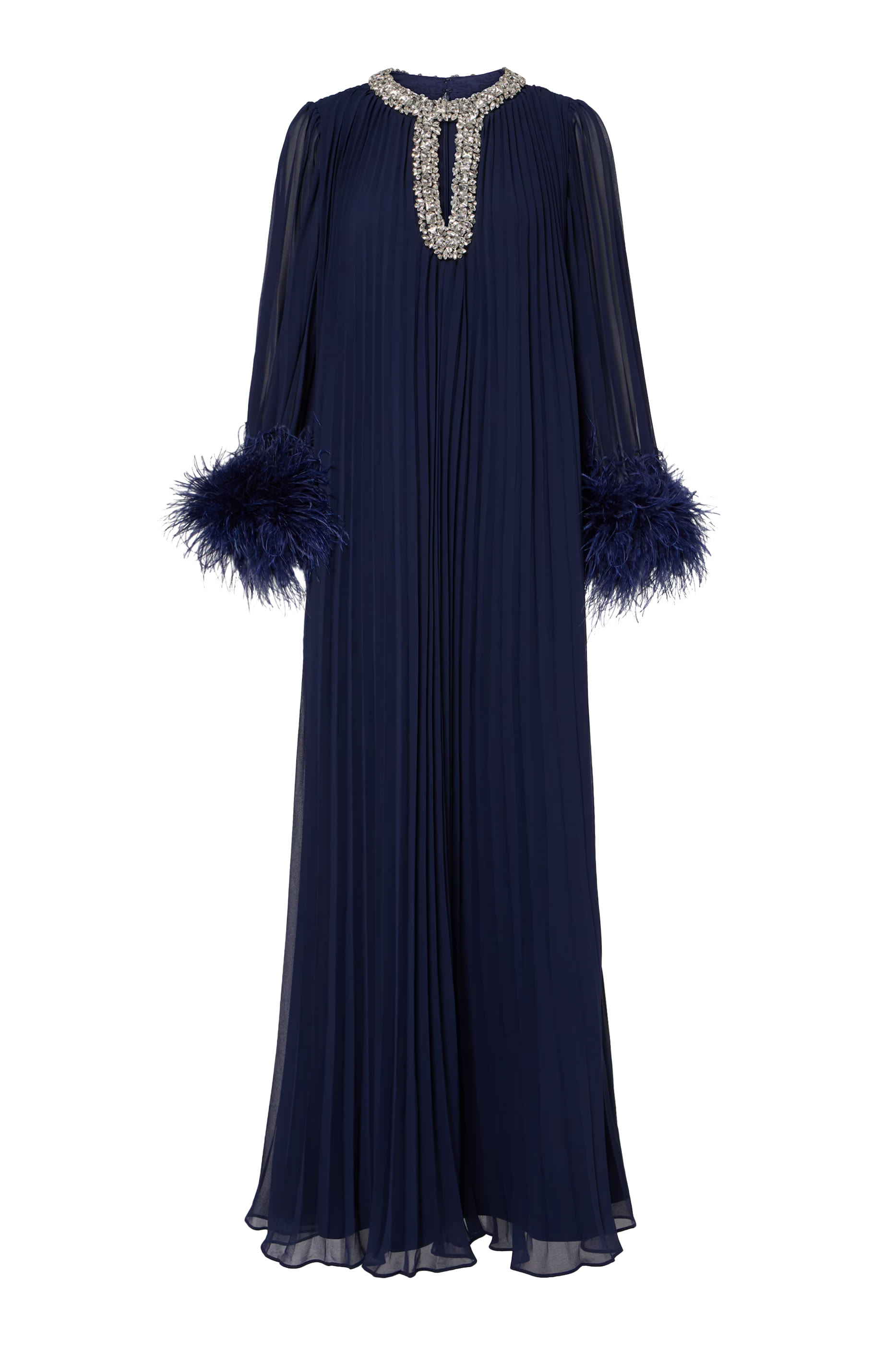 Chiffon Feather Midi Dress