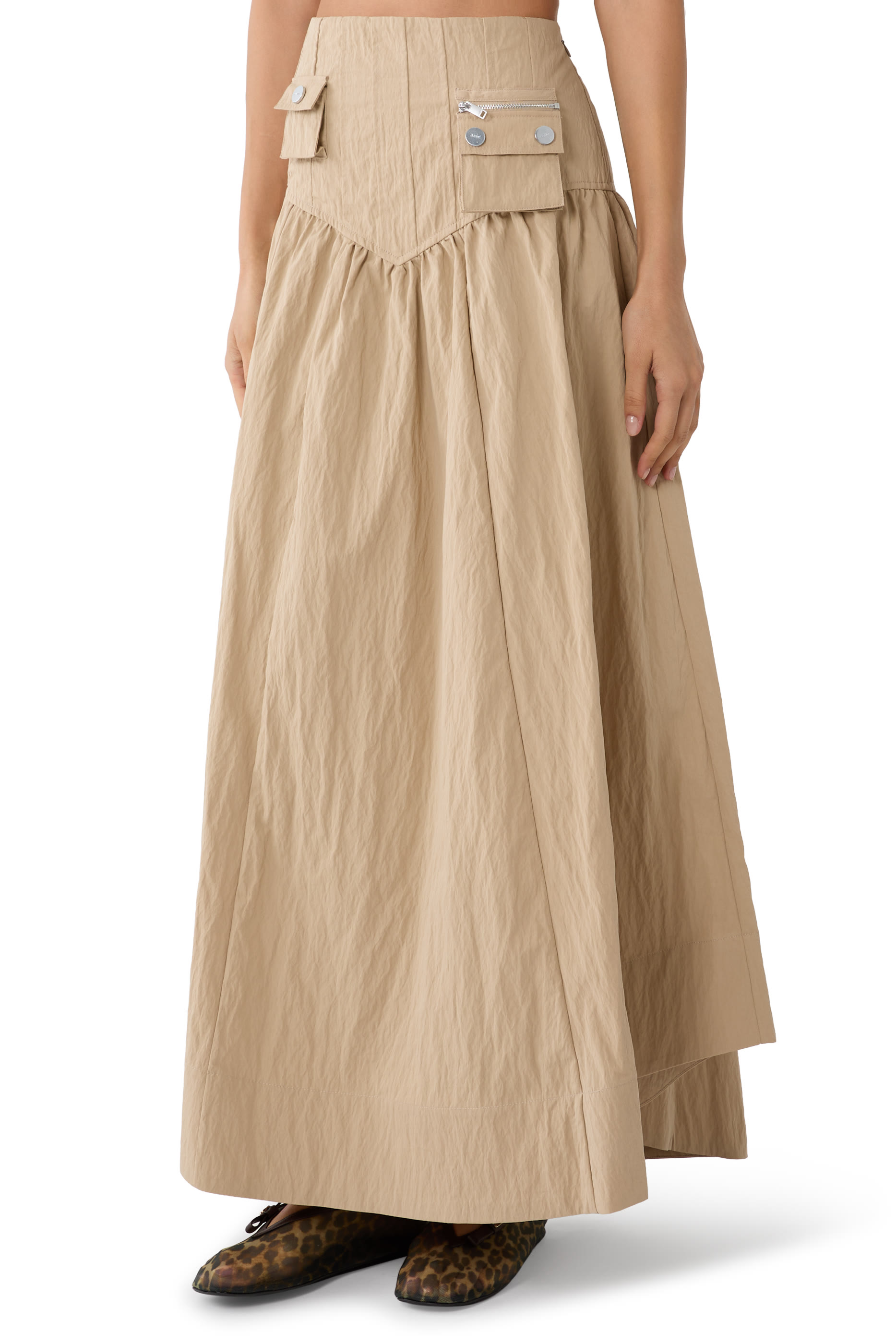  Washed Cotton Corset Skirt 