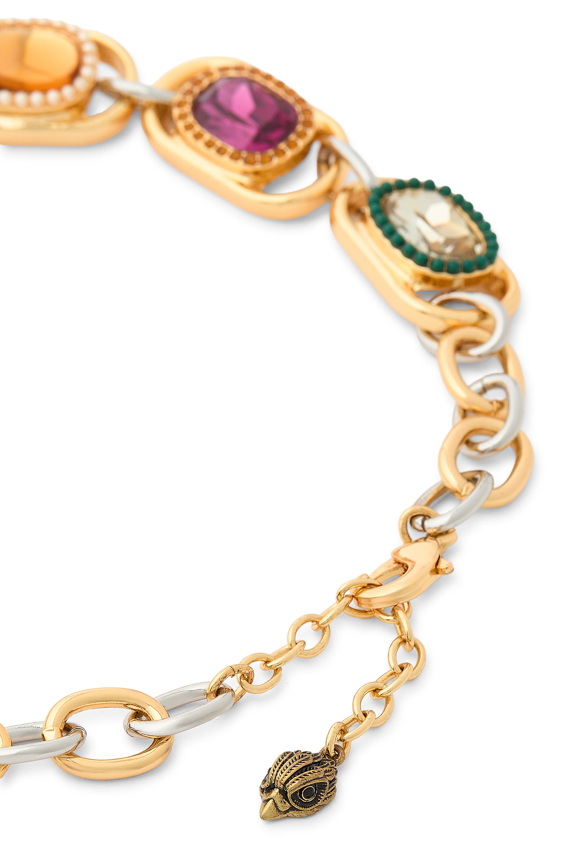 Sloane Large Necklace, Brass & Gem Charms