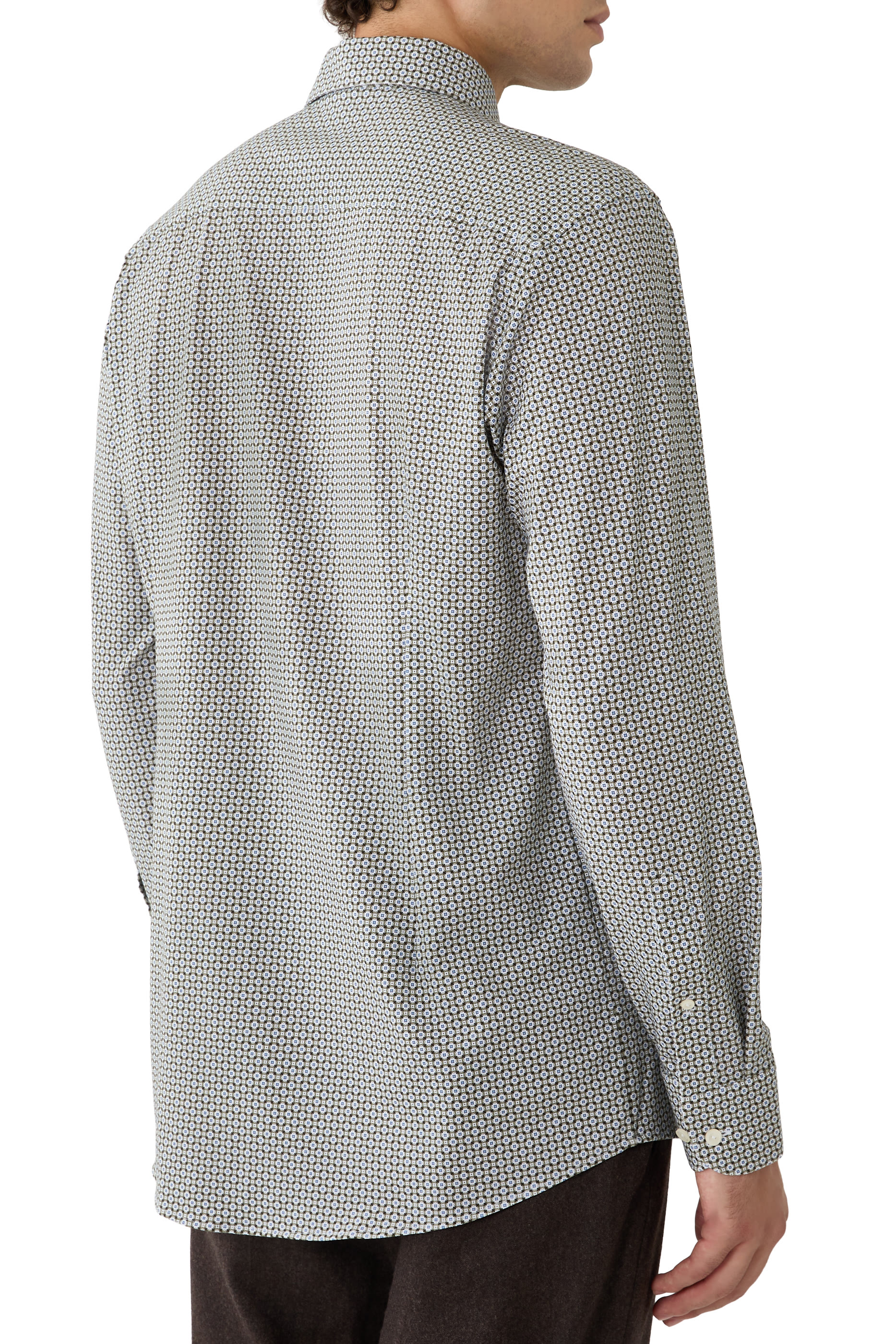 Geometric Jersey Stretch Shirt