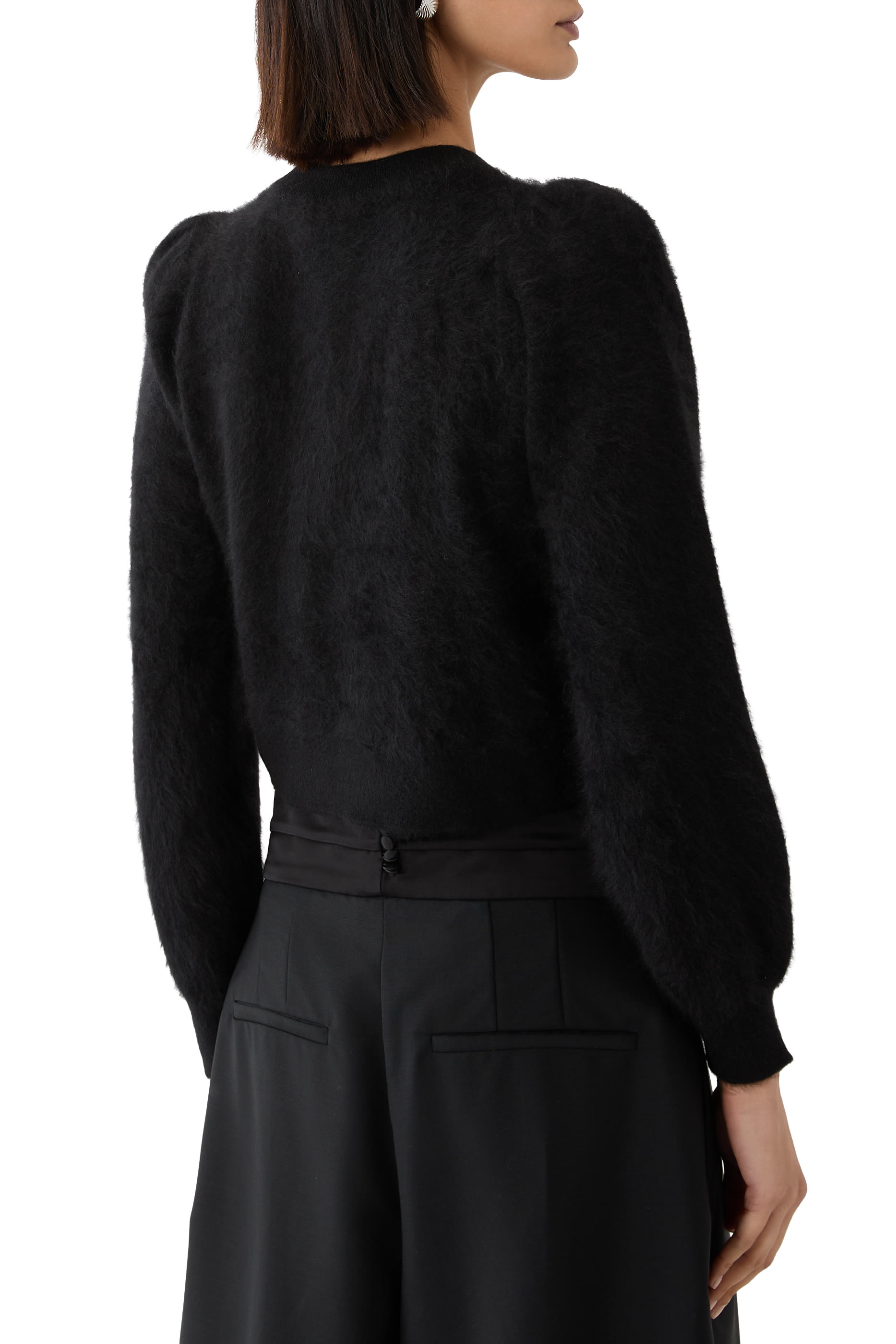 Kitty Puff Sleeve Cardigan with Bow