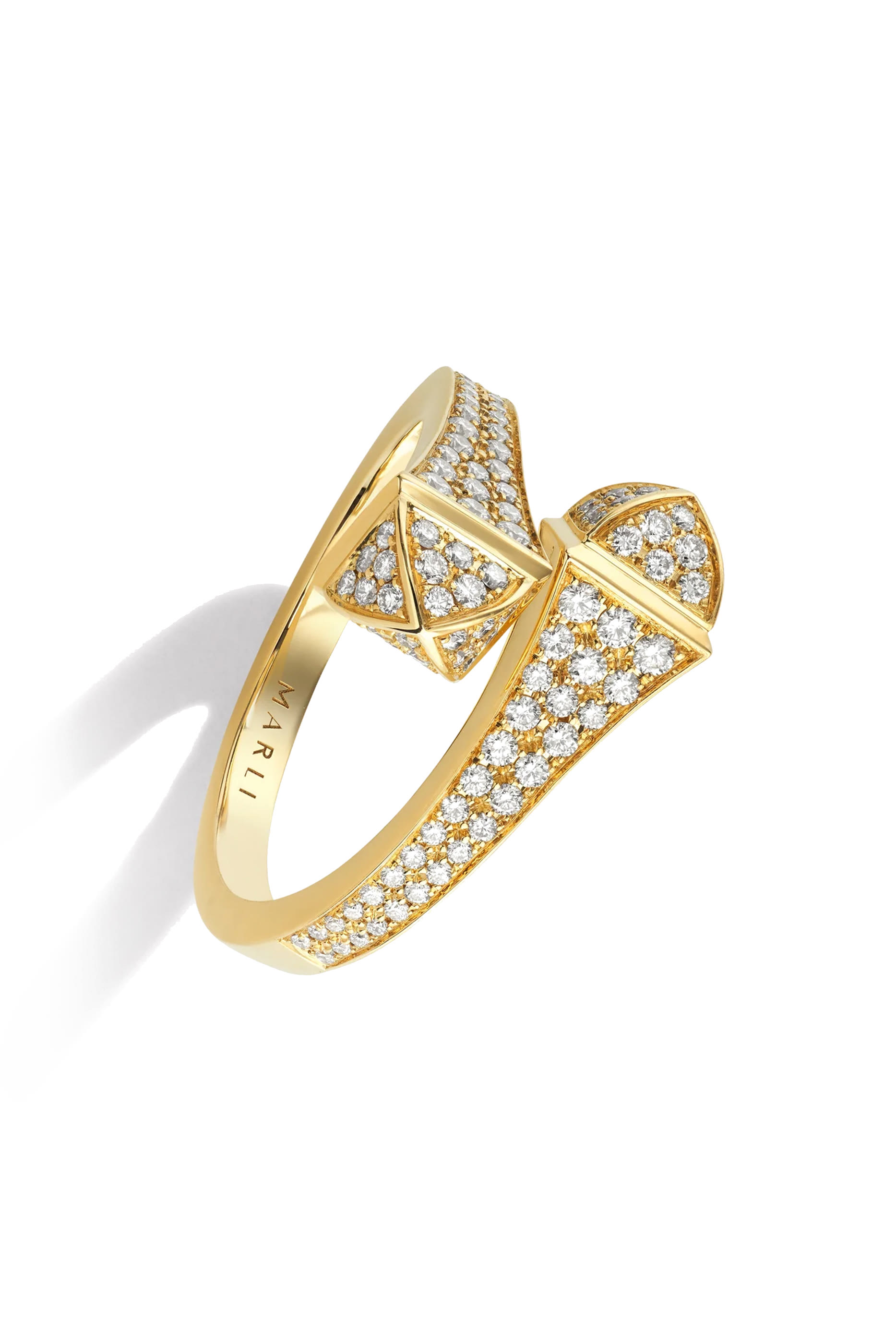 Cleo Midi Slim Ring, 18k Yellow Gold & Diamonds