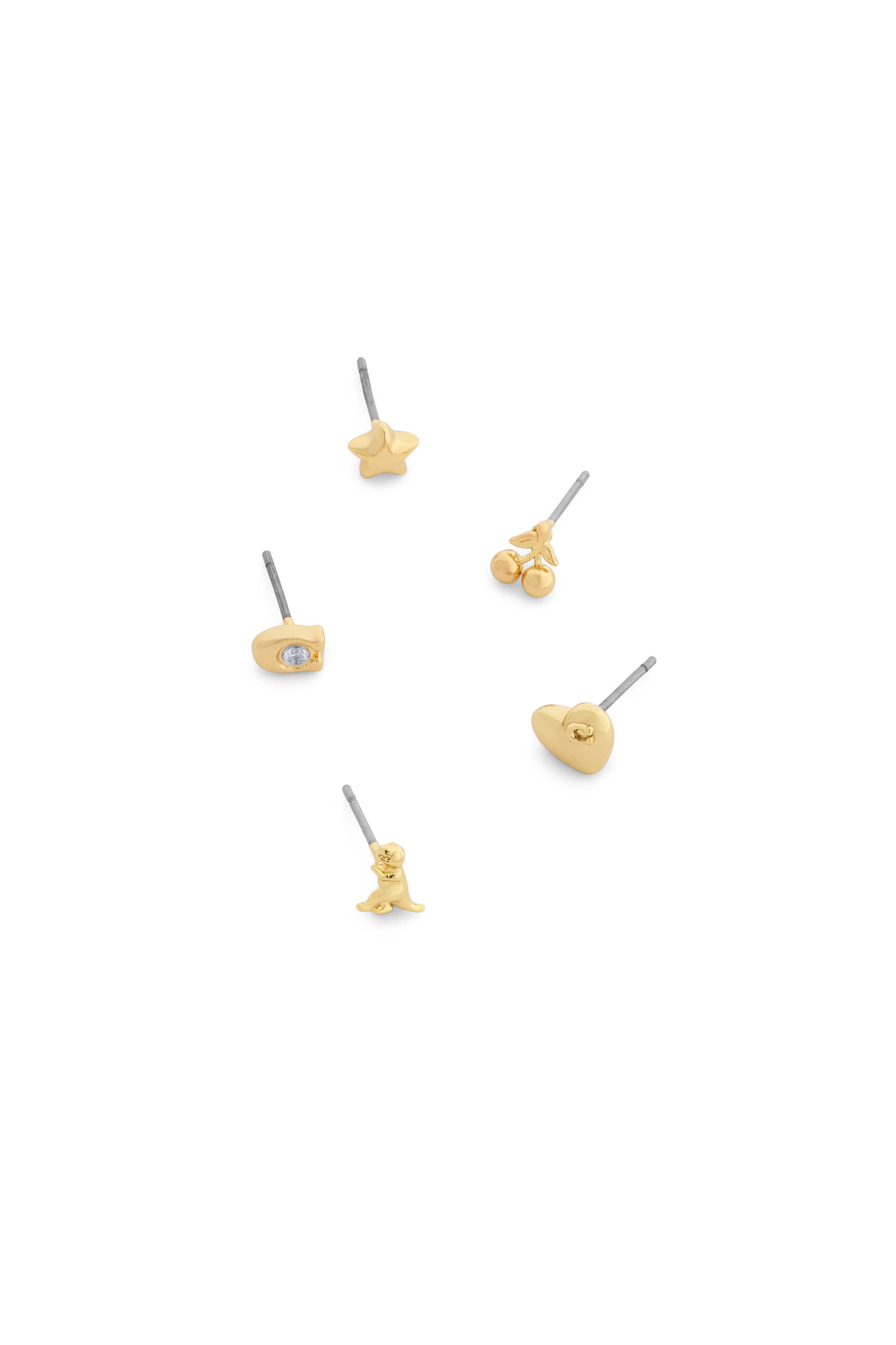 Mixed Motif 5 Stud Earrings Set