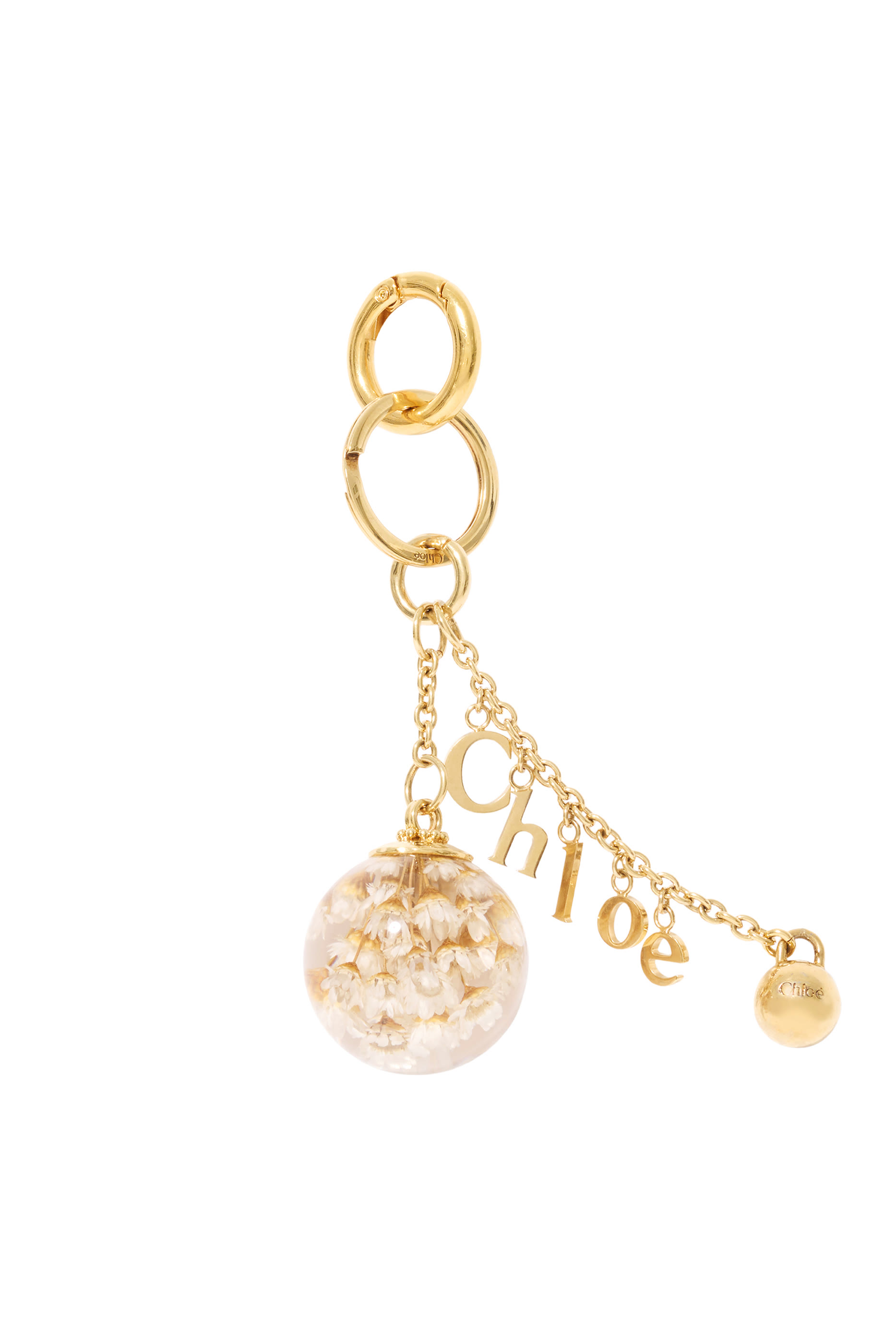 Symbols Resin Flowers and Logo Key Ring Bag Charm 