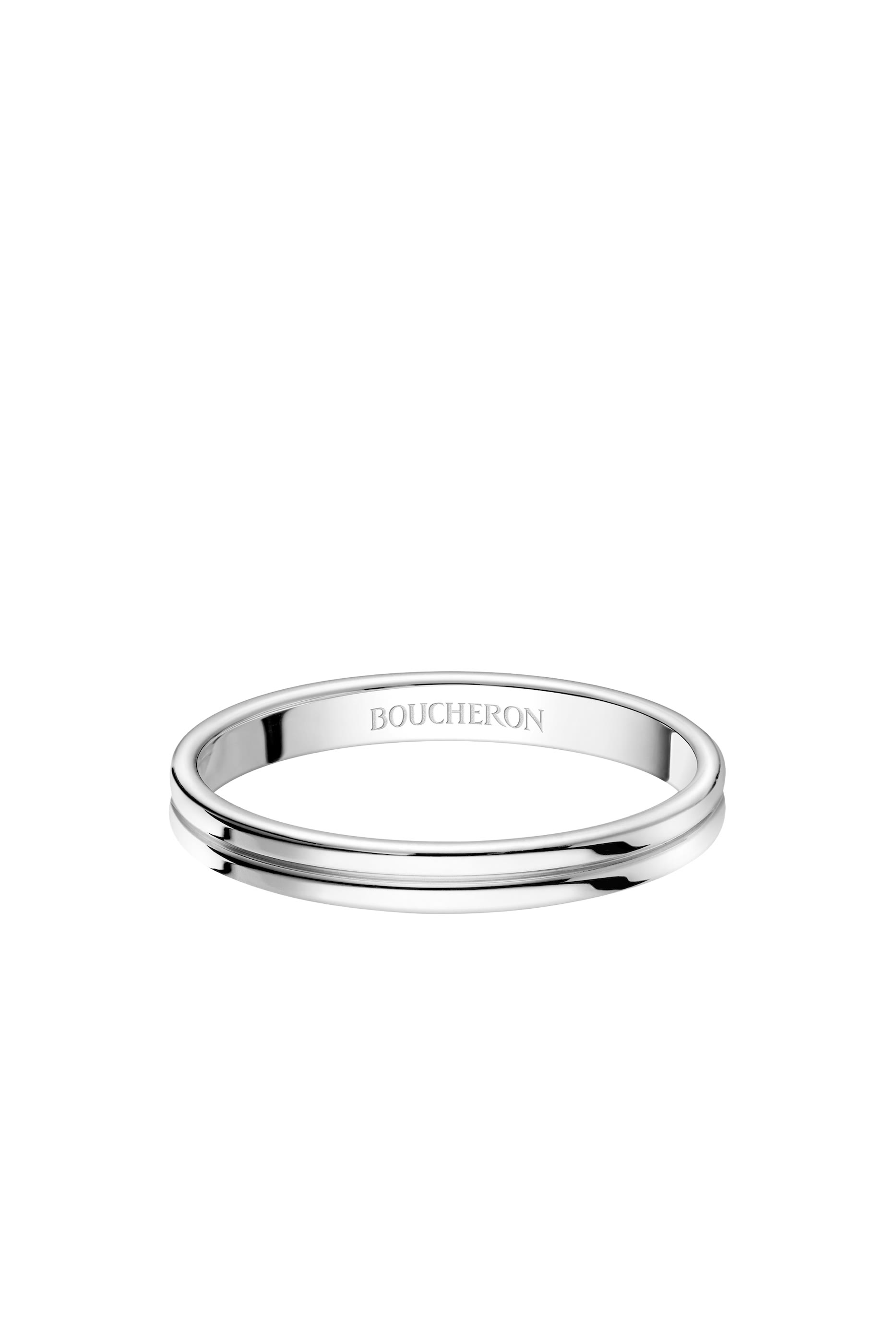 Double Godron Small Wedding Band, In Platinum