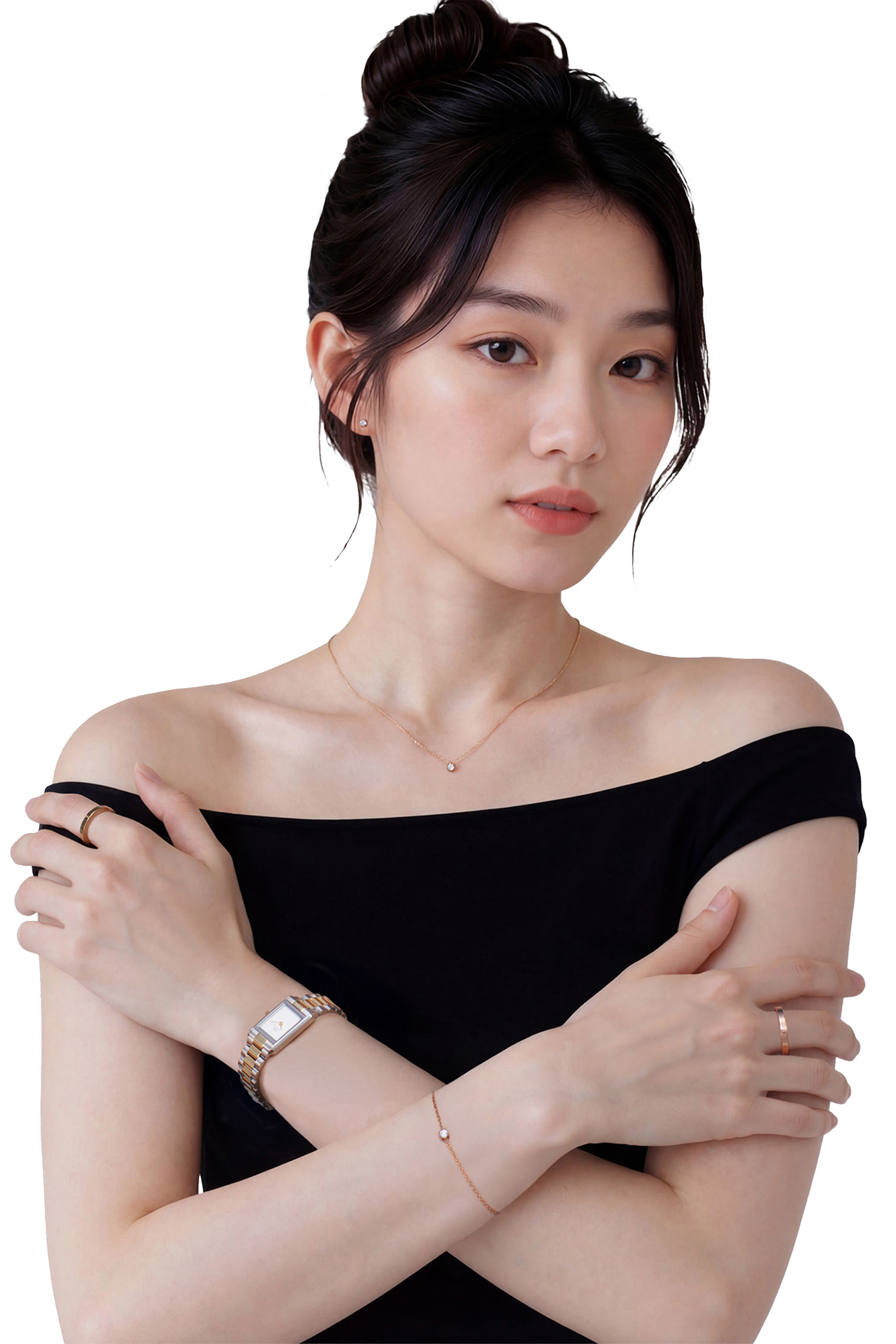 Mirelle Solitaire Stud Earrings, Cubic Zirconia & Stainless Steel