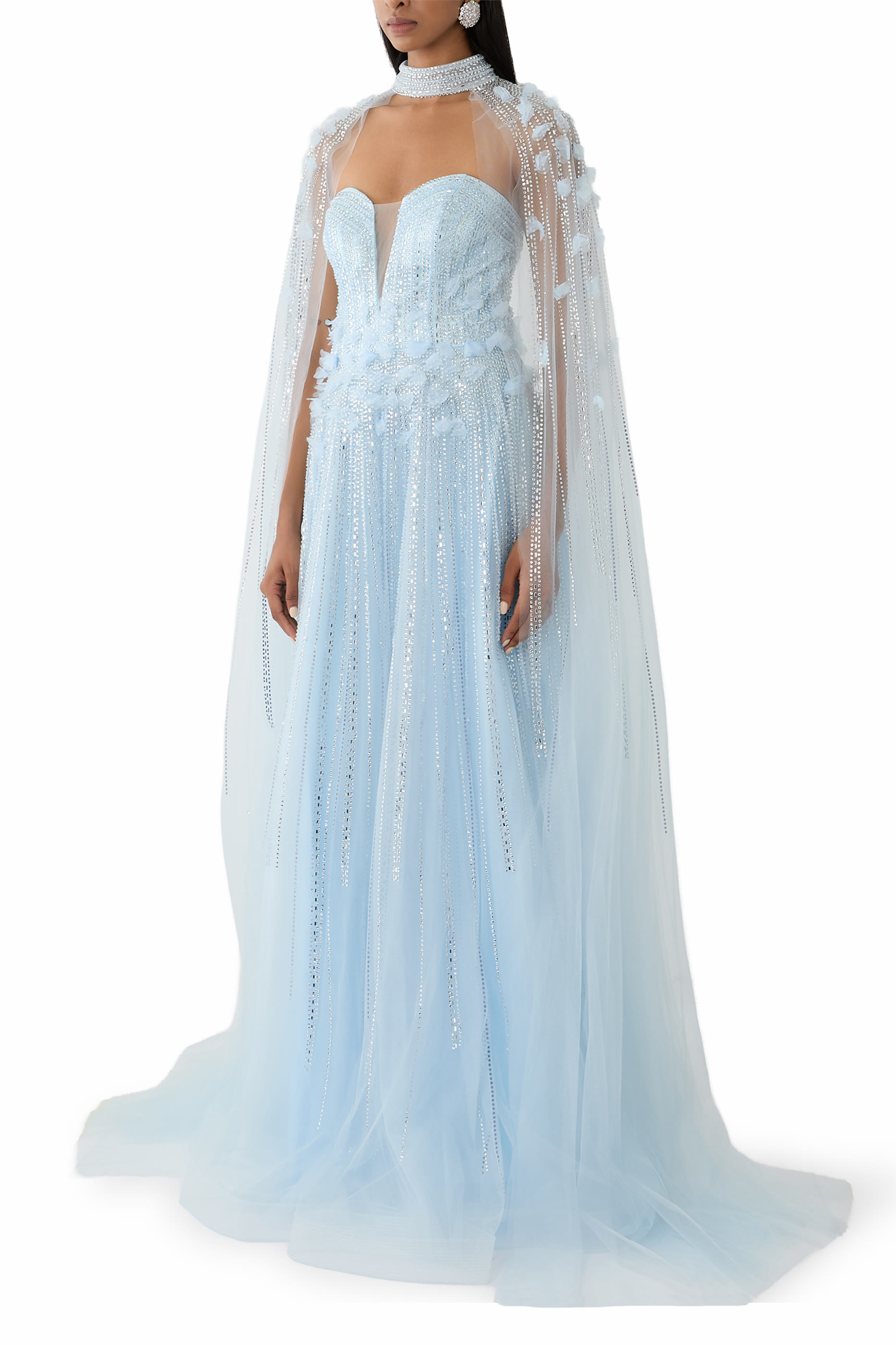 Cape Sleeve Gown