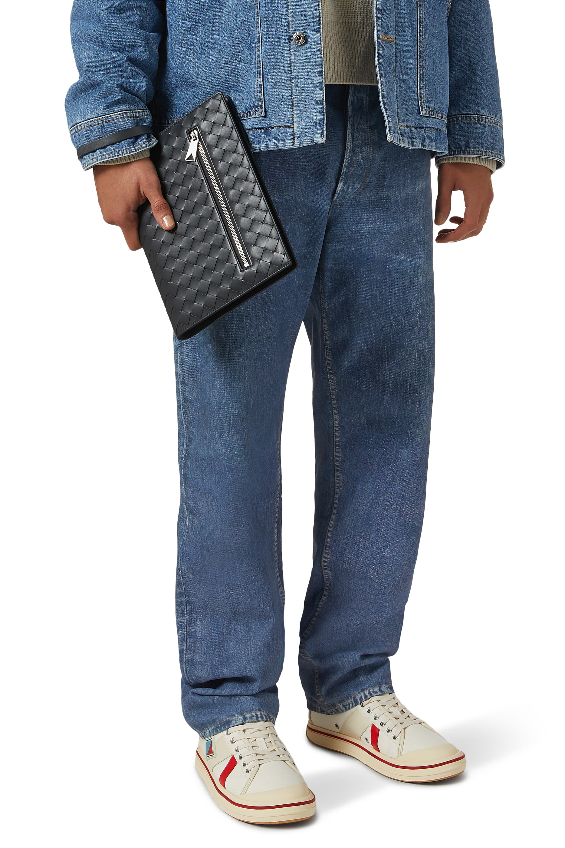Small Intrecciato Wristlet Document Case