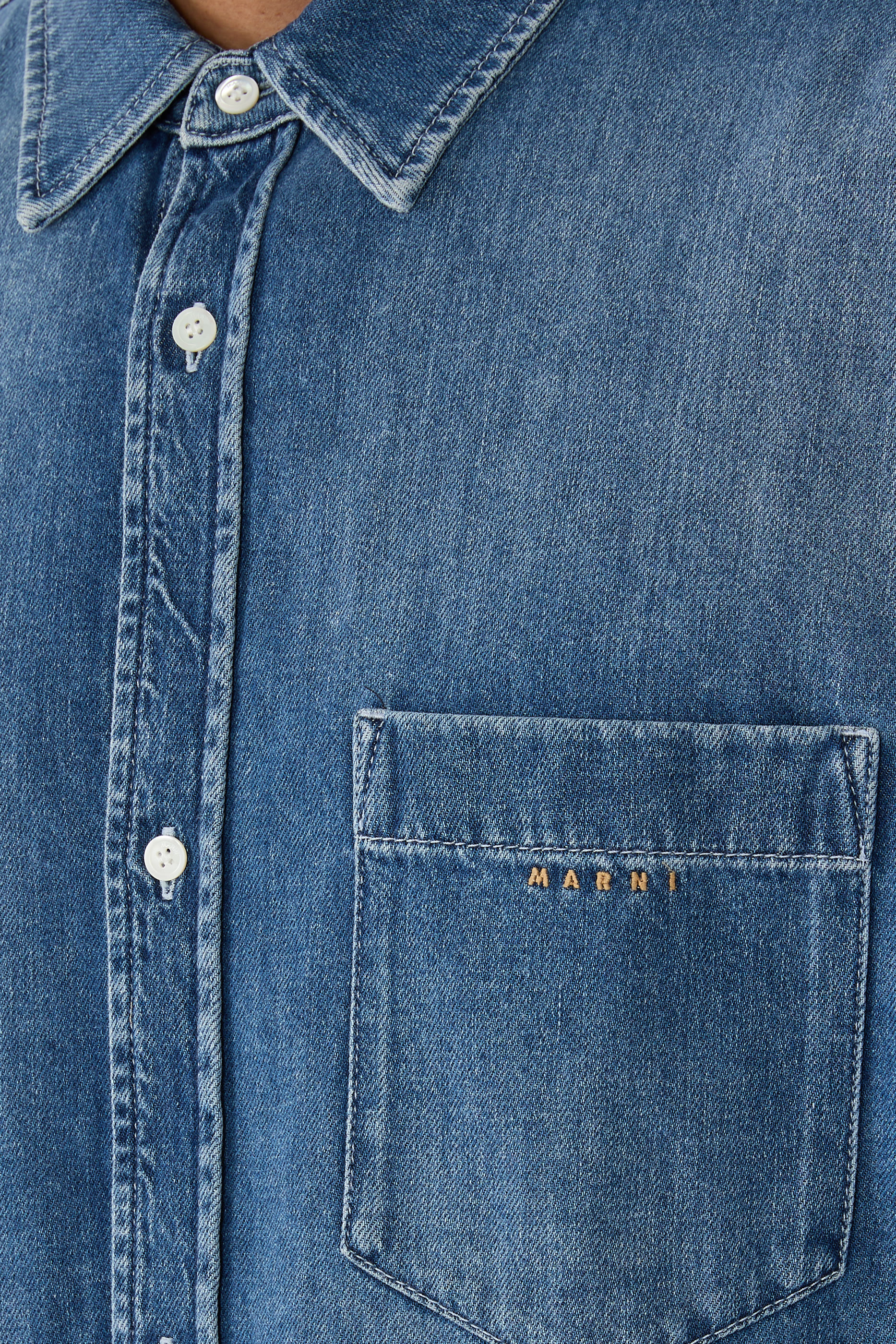 Logo Denim Long Sleeves Shirt