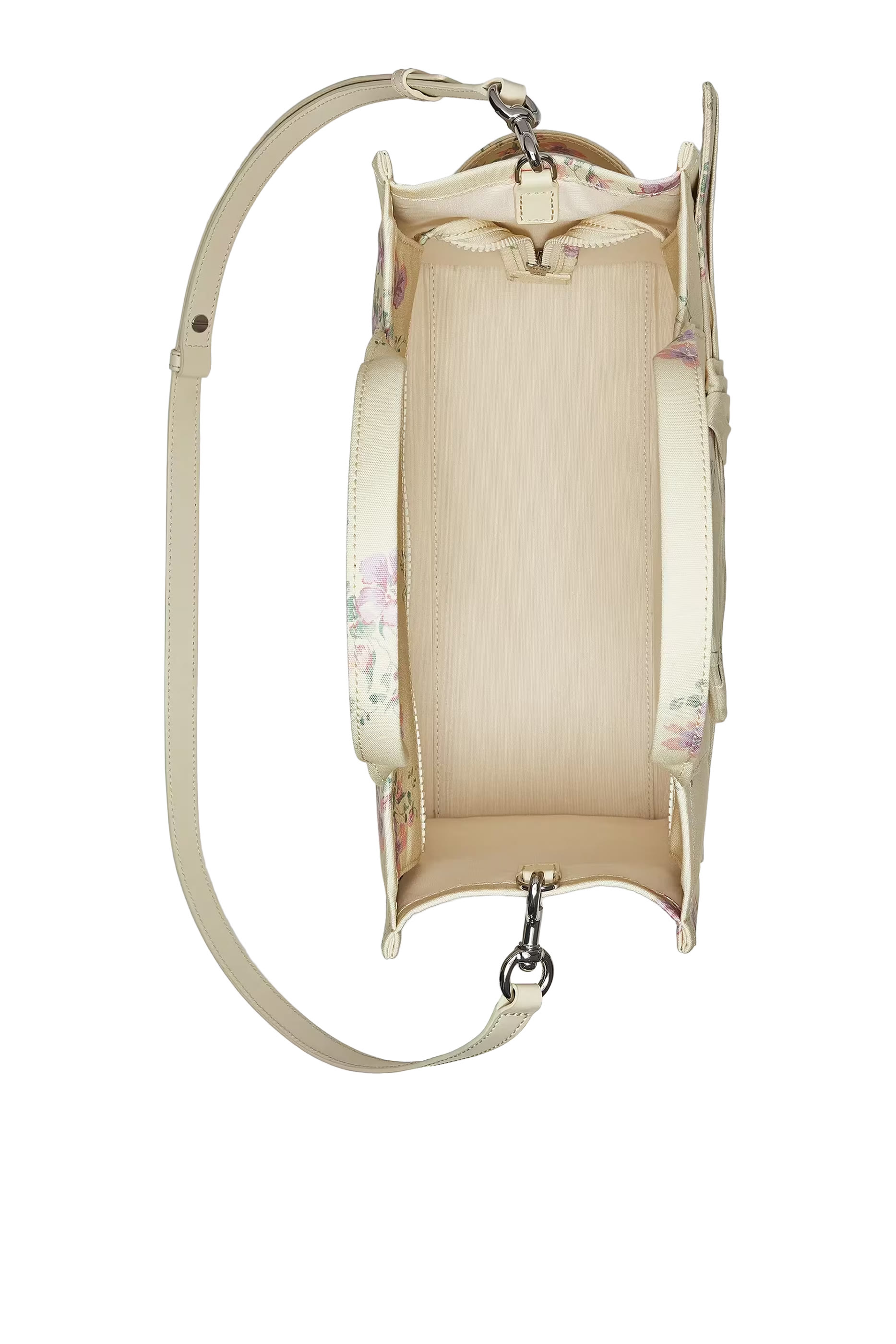  Medium Tote Bag in Antique Floral Canvas with Oversized Bow