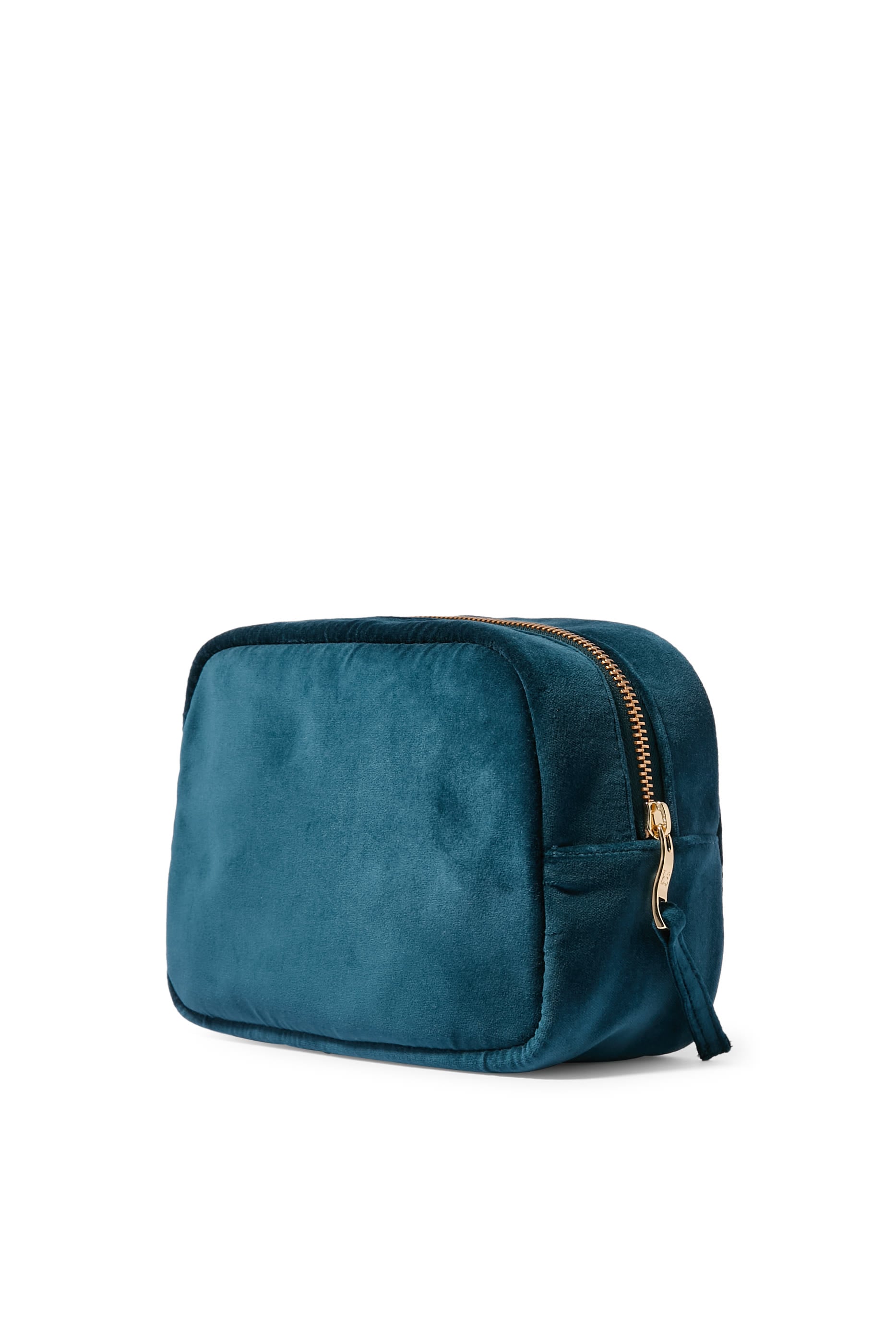 Peacock Floral Velvet Makeup Bag