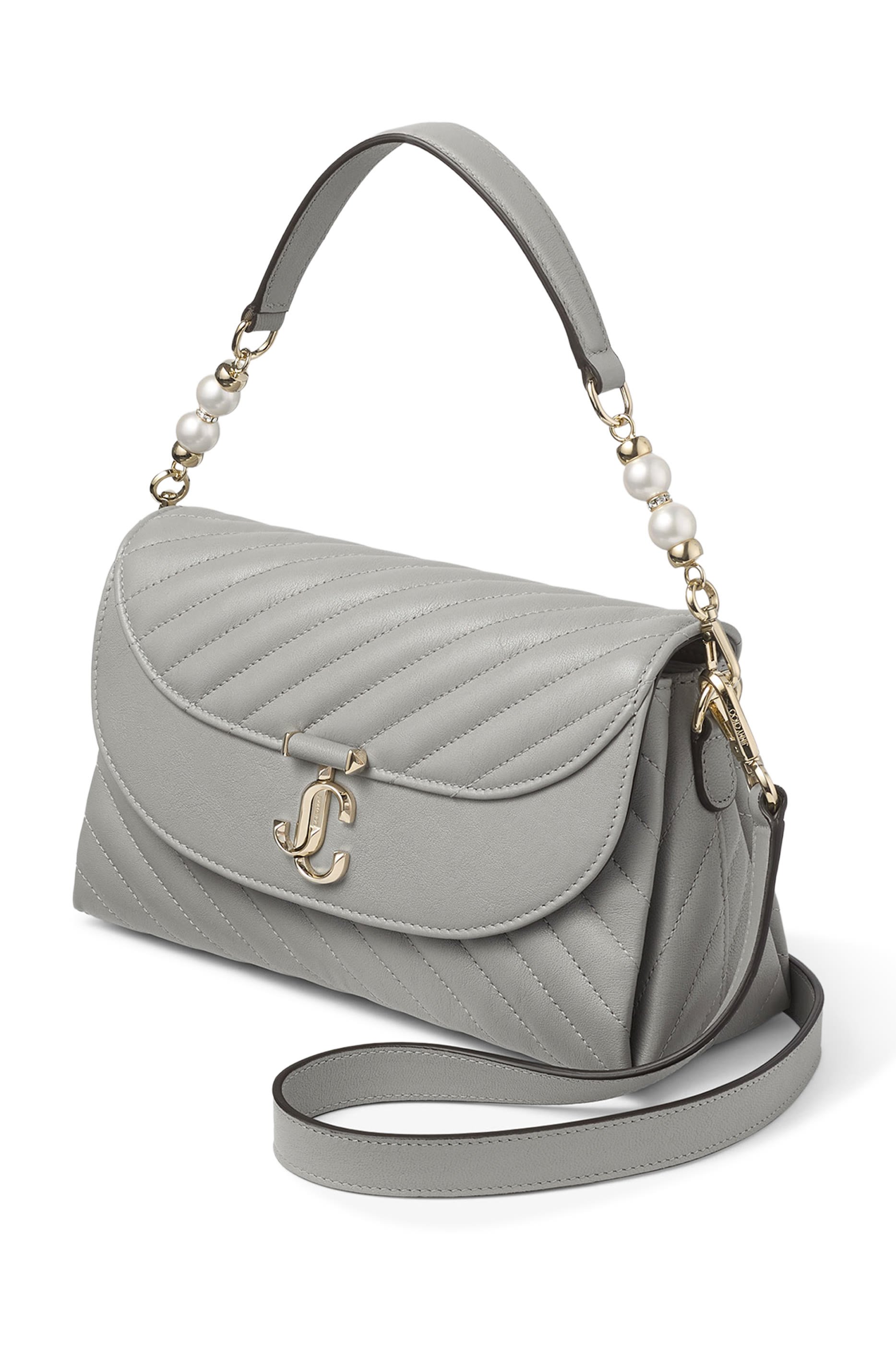 Curve Top Handle Bag with Pearl Detail 