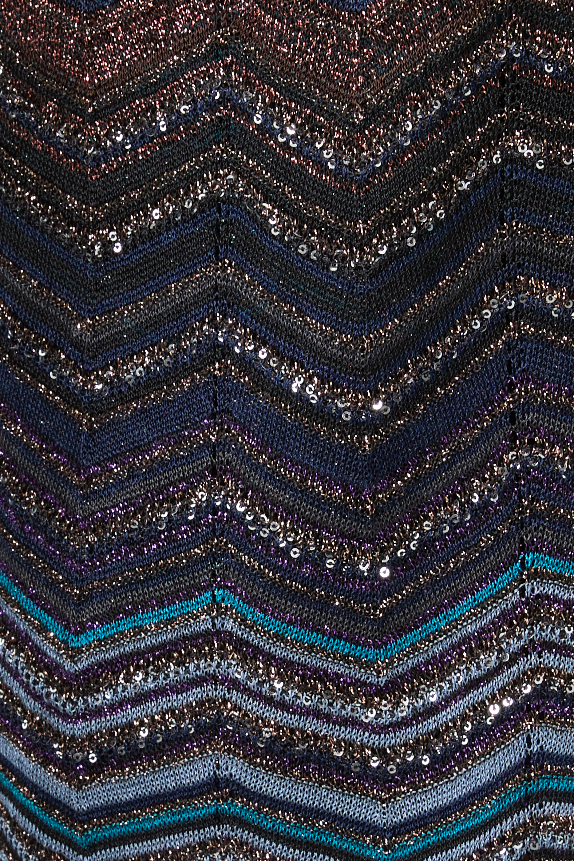 Chevron Pattern Sequin Long Cardigan
