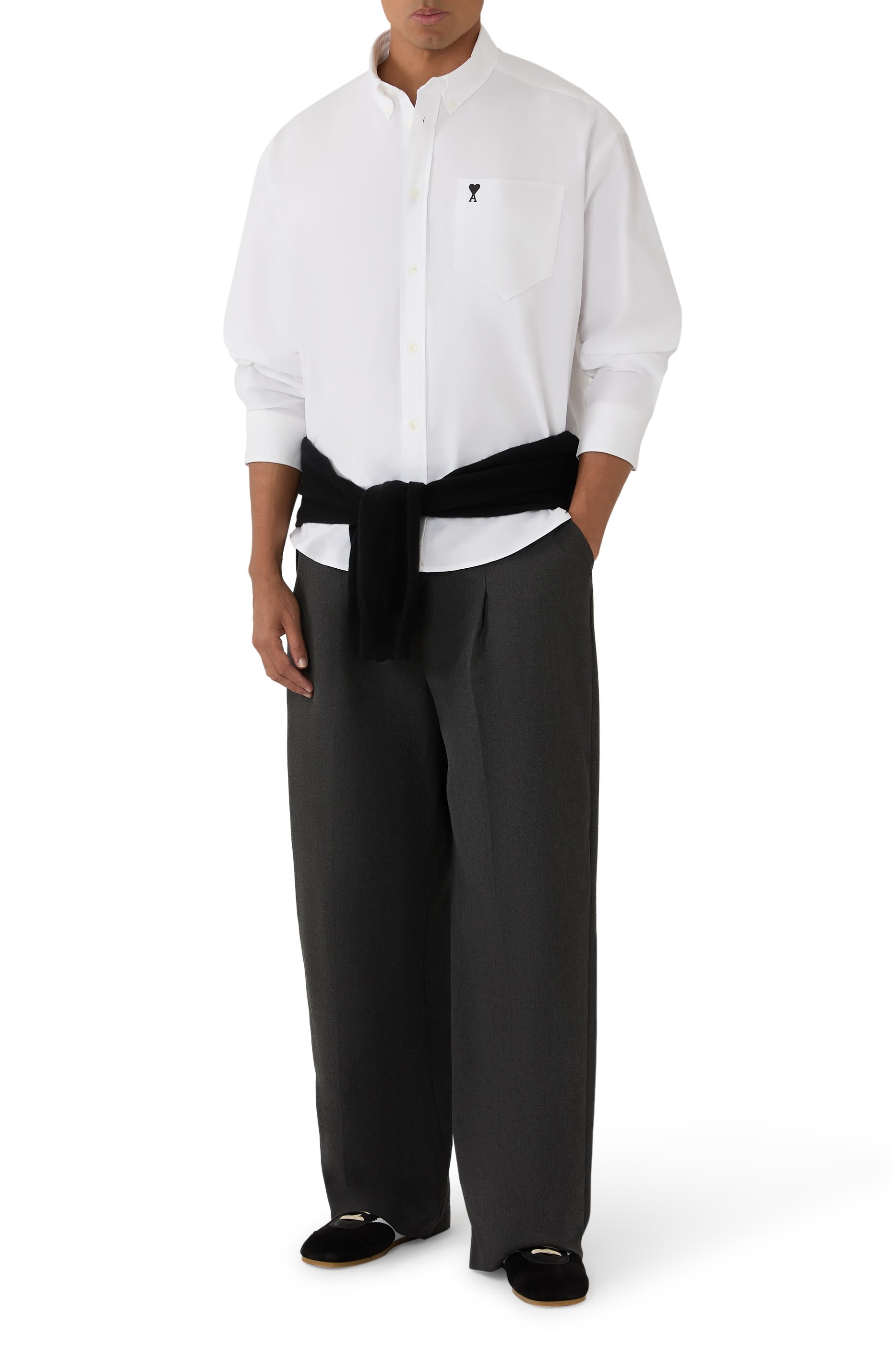 Boxy Cotton Shirt with Ami de Coeur 