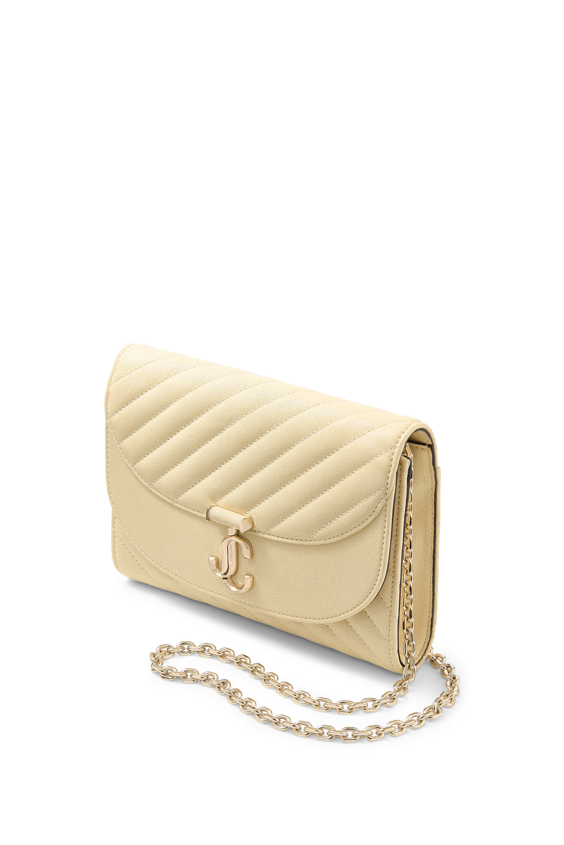  Curve Leather Clutch with Chain 