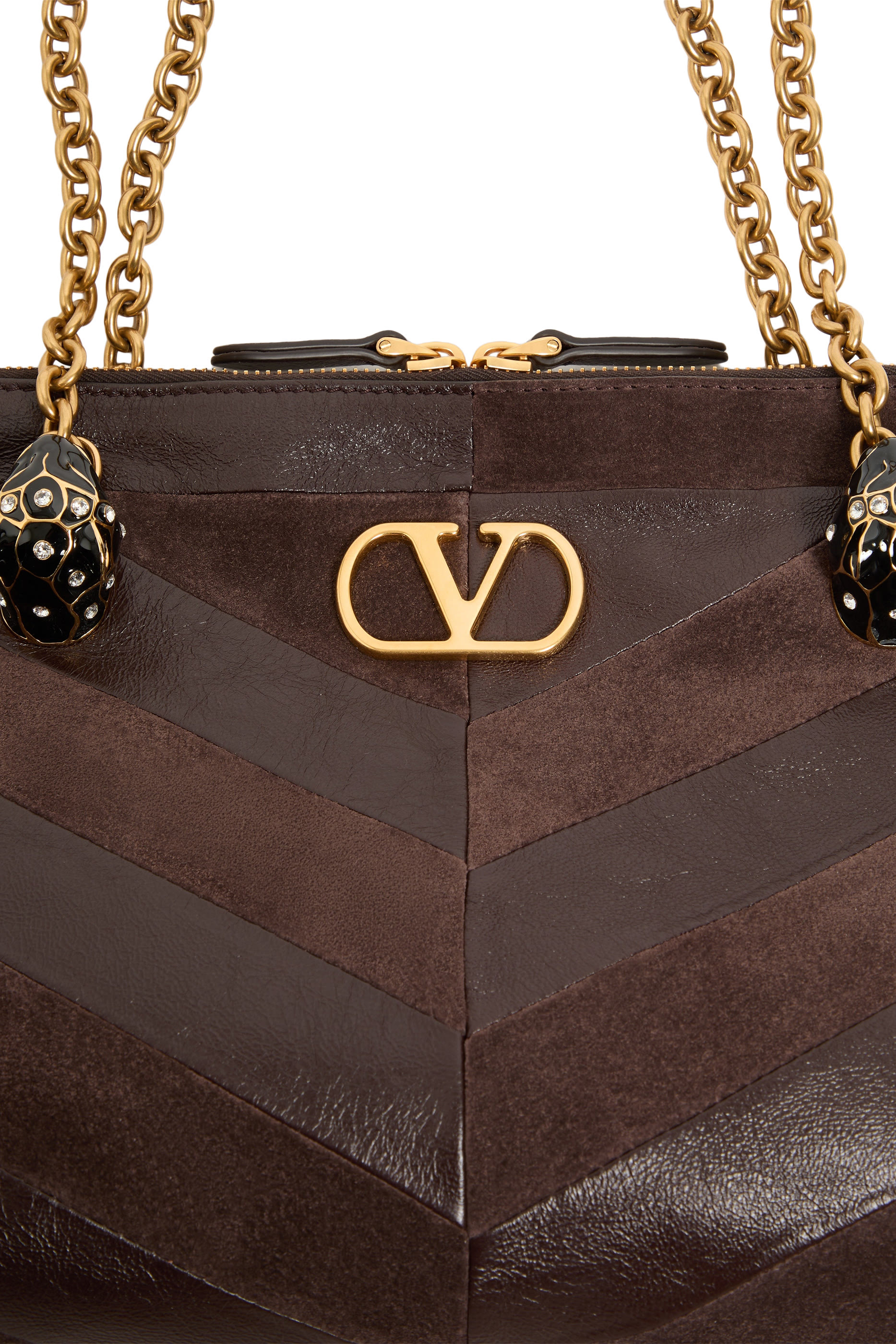Panthea Chevron Motif Medium Shoulder Bag