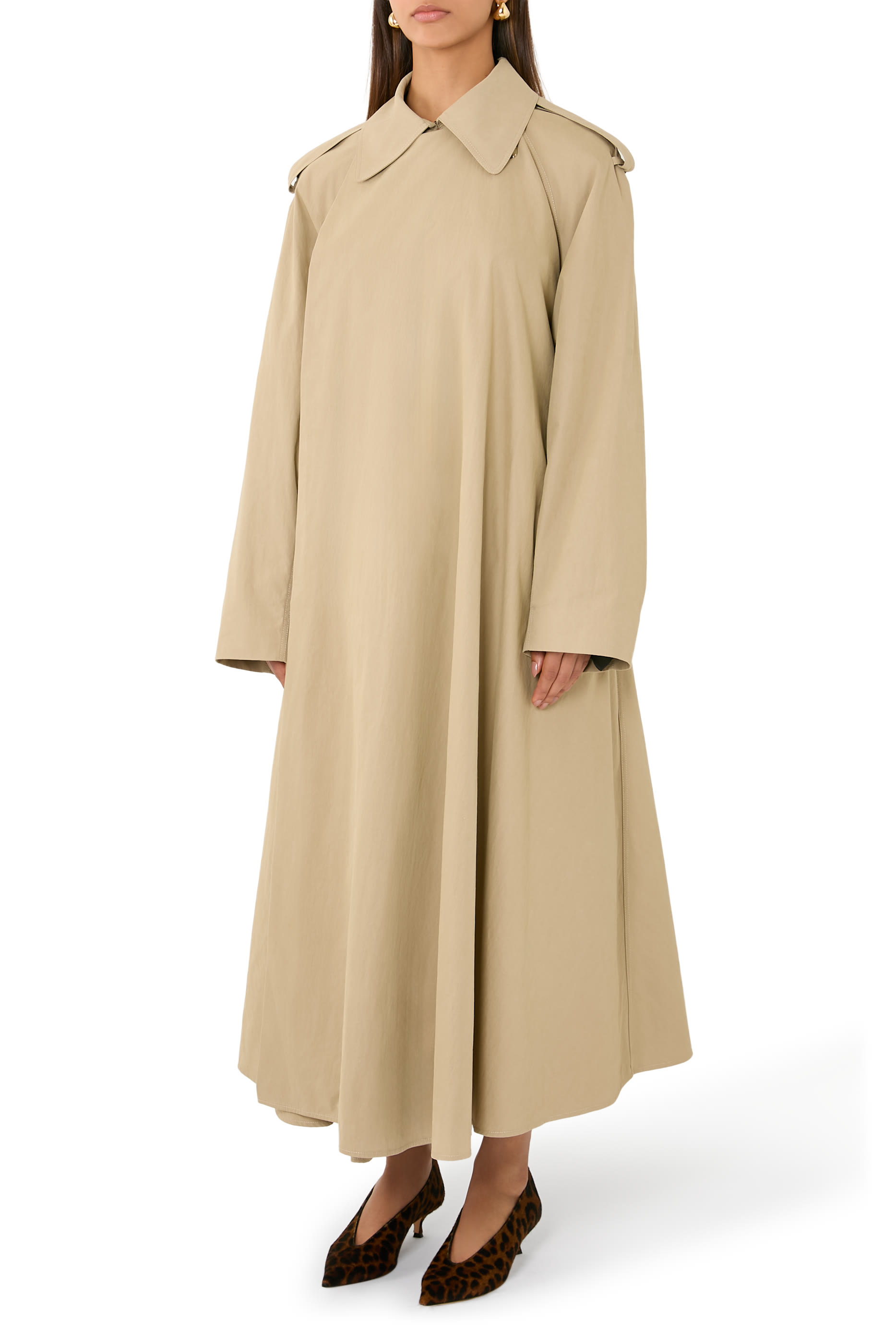 Kaia Voluminous Trench Coat in Heavy Cotton