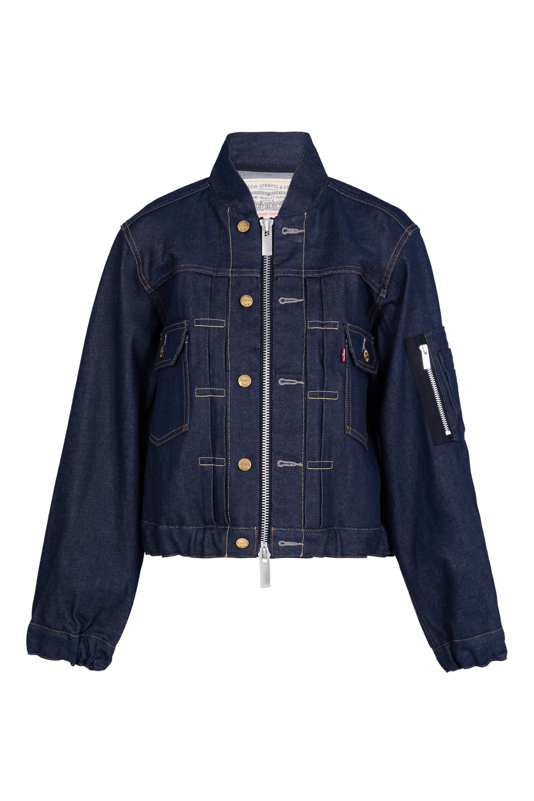 Washed Denim Blouson Jacket