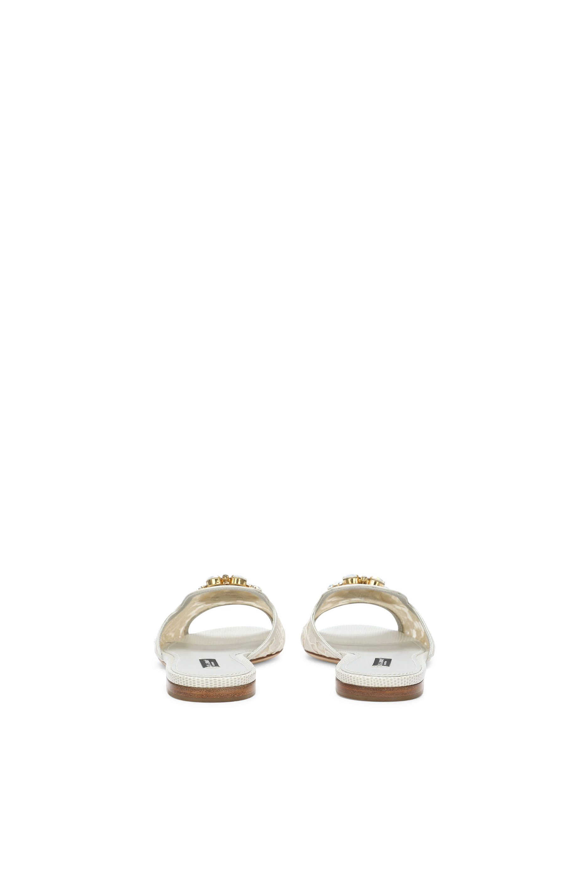 Lace Rainbow Slides with Brooch Detailing