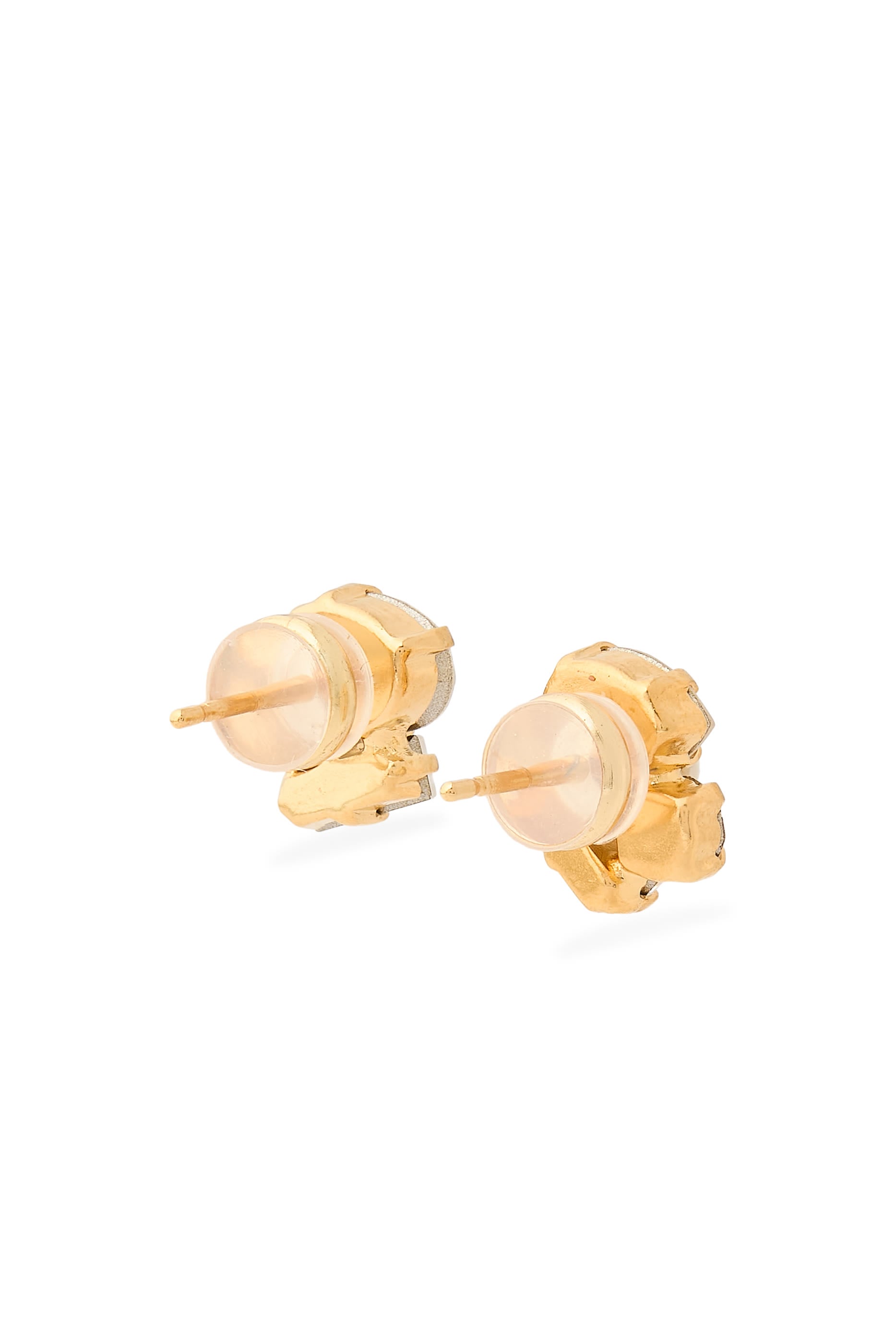Isa Stud Earrings, Rhodium & Crystals