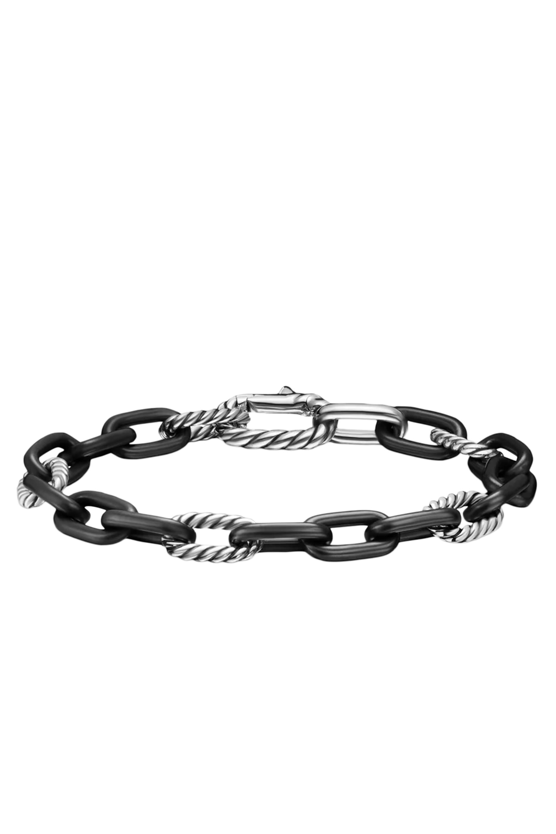 DY Madison® Chain Bracelet, Black Titanium with Sterling Silver