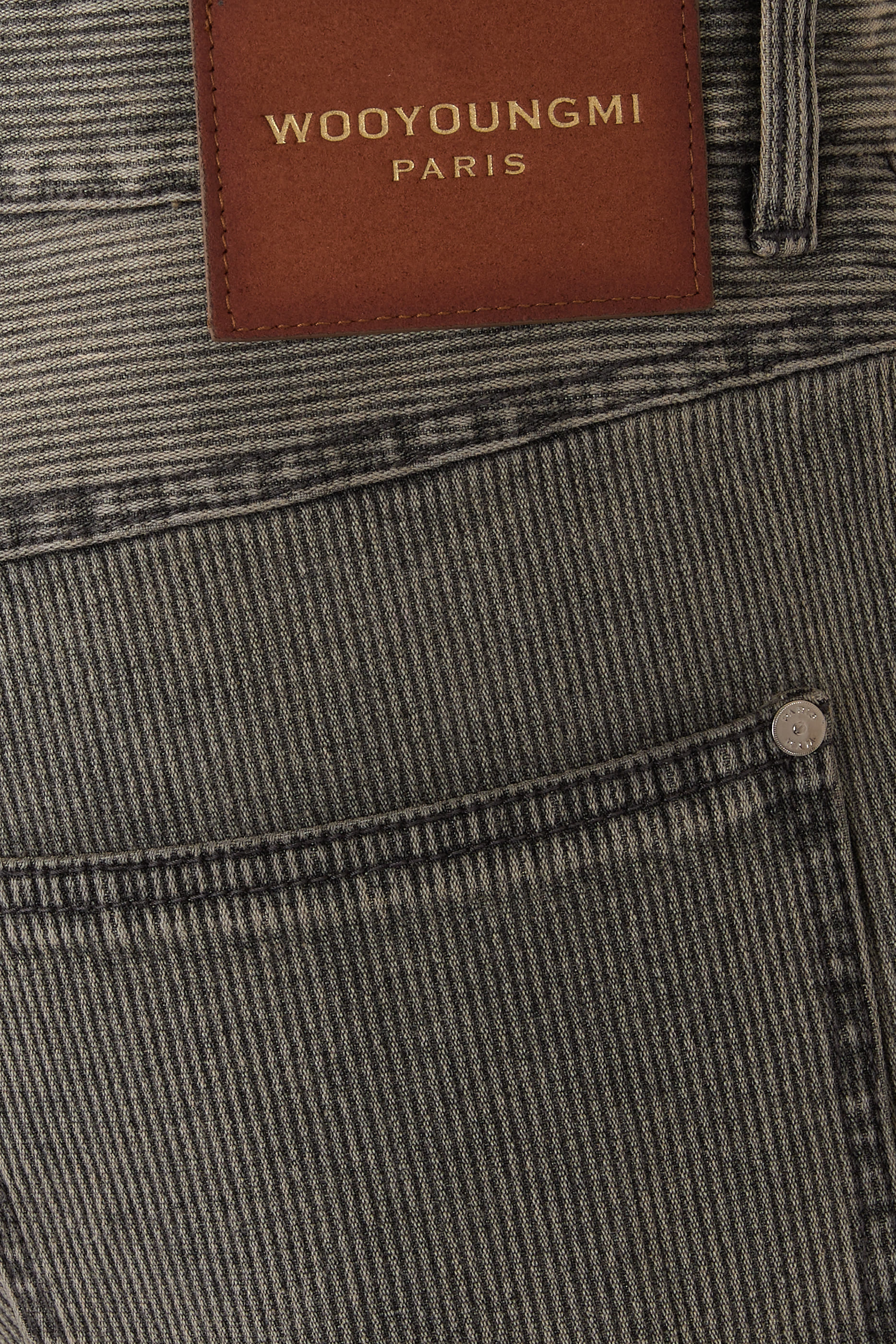 Straight Ribbed Denim Pants 