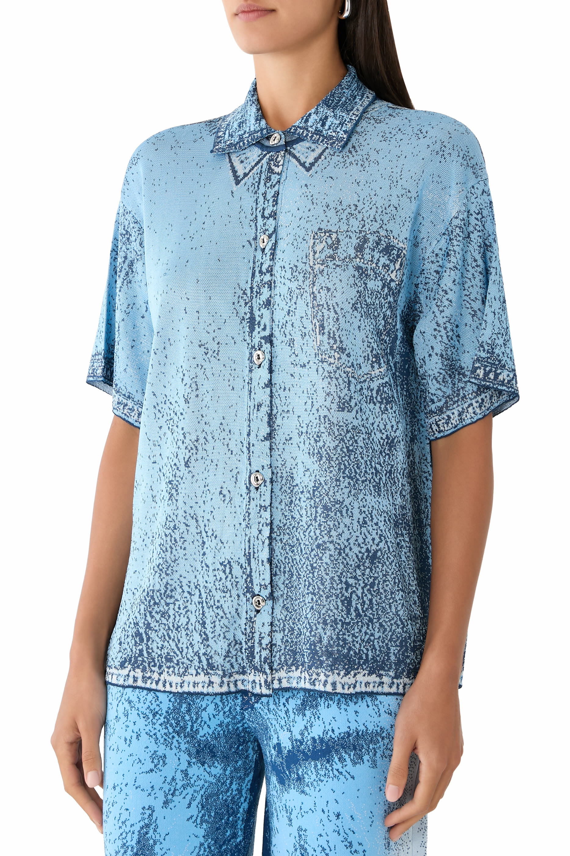  Asher Denim Print Polo Shirt